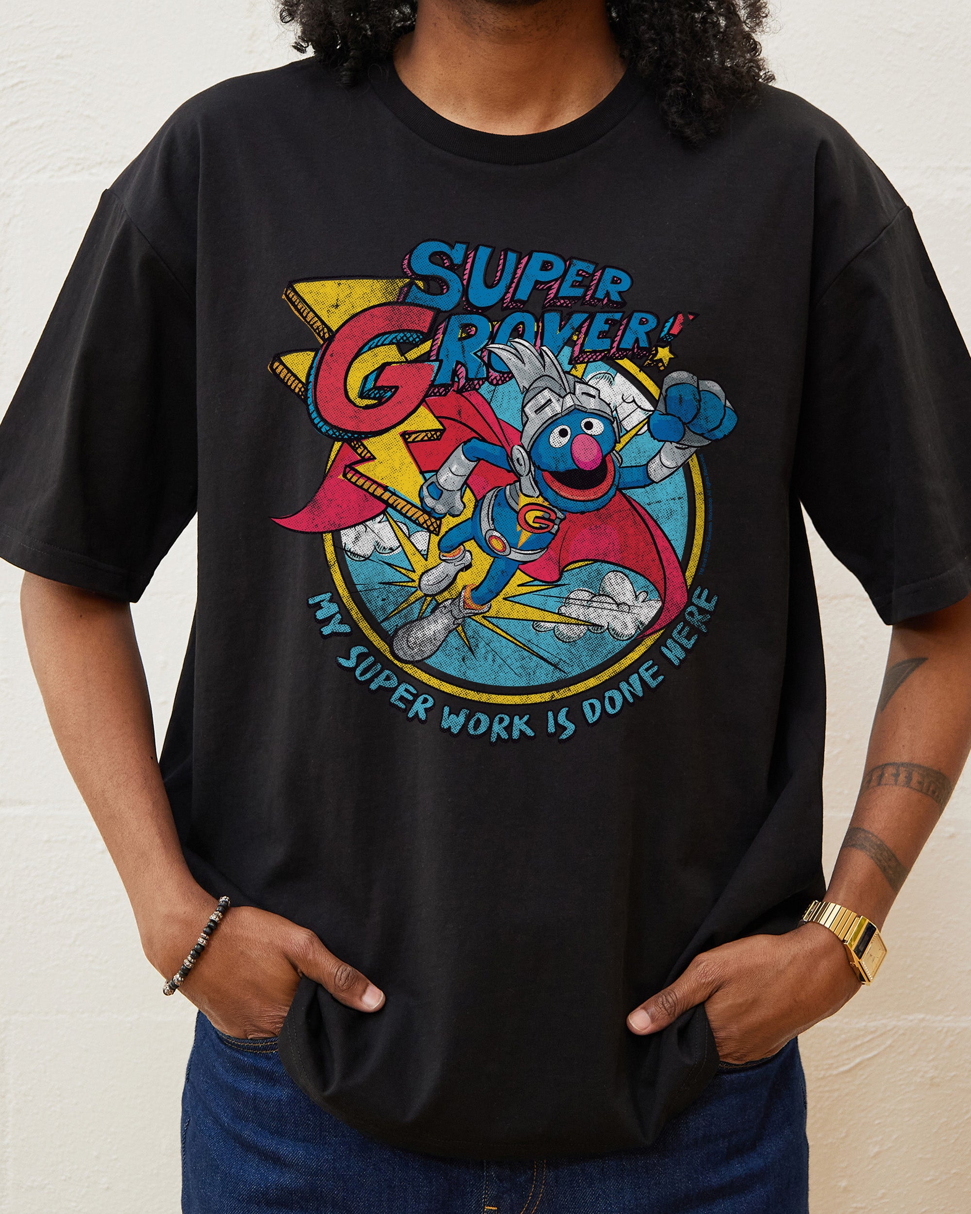 Super Grover Vintage T-Shirt, Official Sesame Street Merch