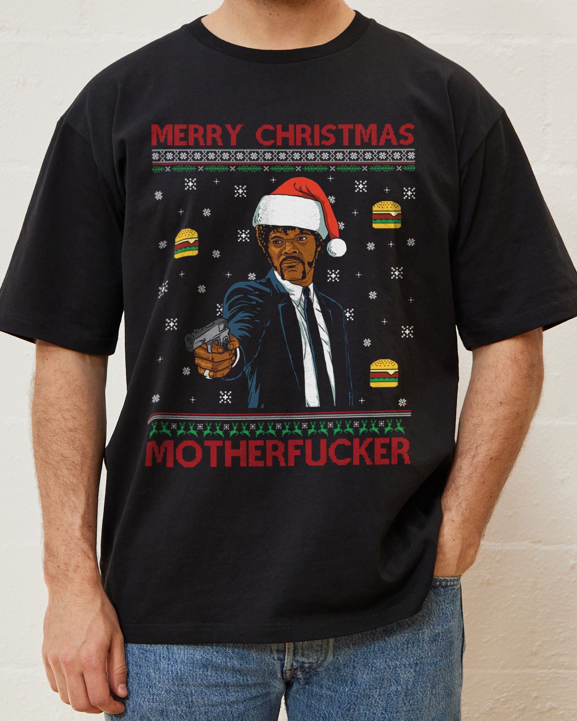 Merry Christmas Motherfucker T-Shirt Australia Online Black