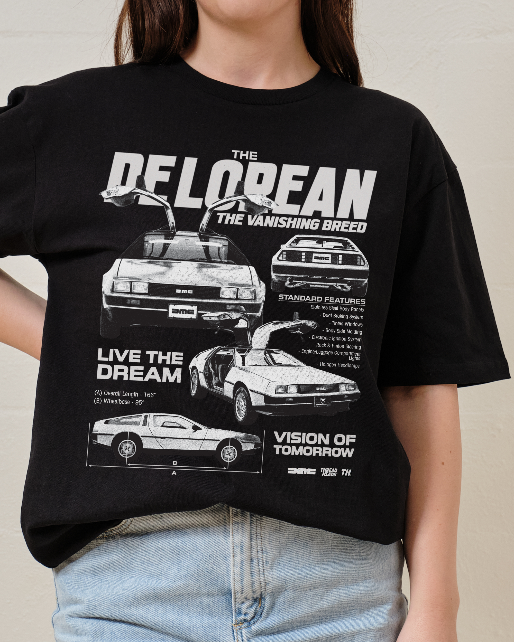 DeLorean Blueprint T-Shirt Australia Online Black
