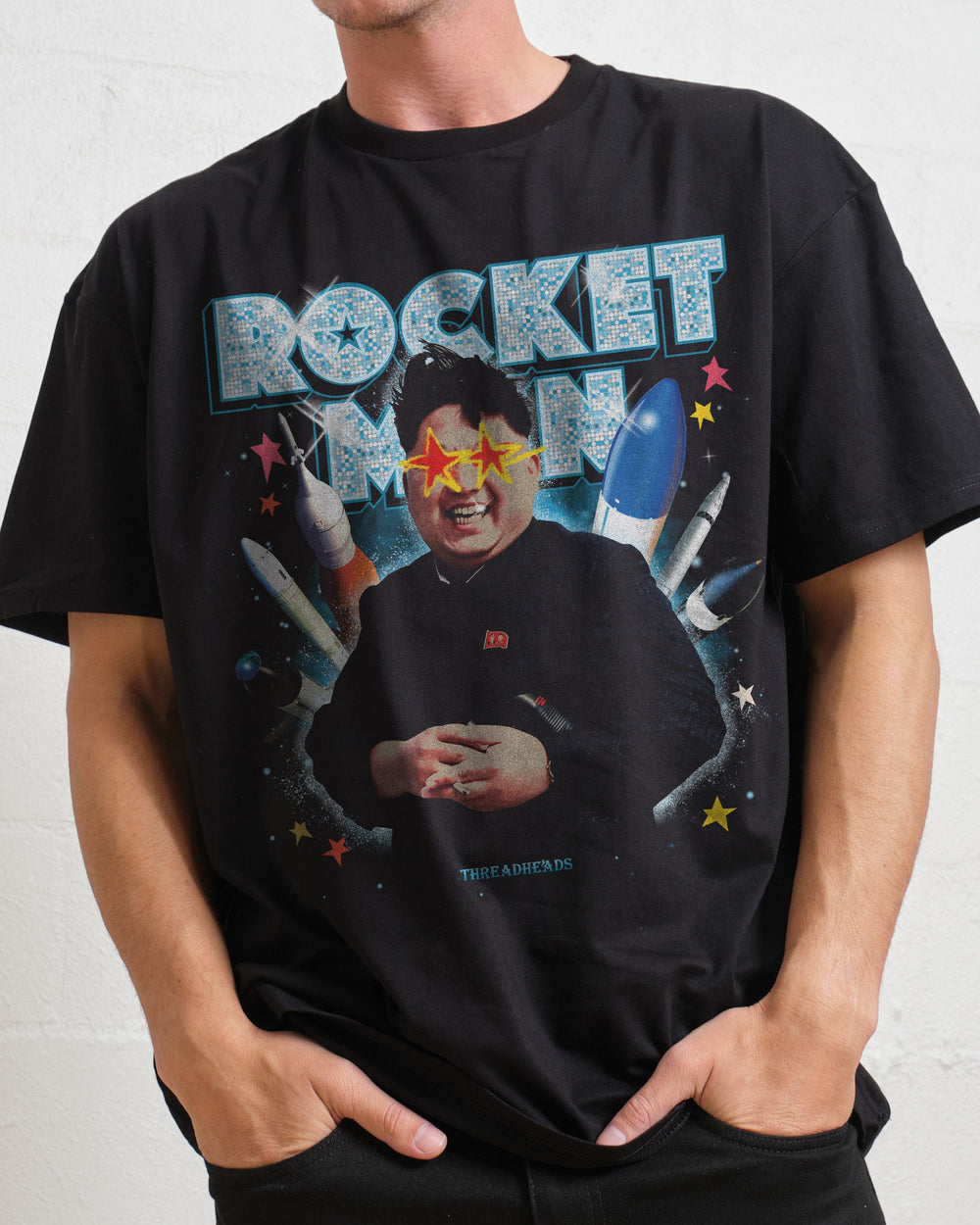 Rocket Man Round Neck Half Sleeve T-shirt for Men