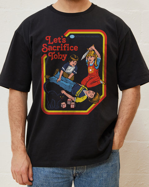 T-shirt Humour Adulte “Let’s Sacrifice Toby” – Style Rétro Occulte, Vintage, Marque Steven Rhodes