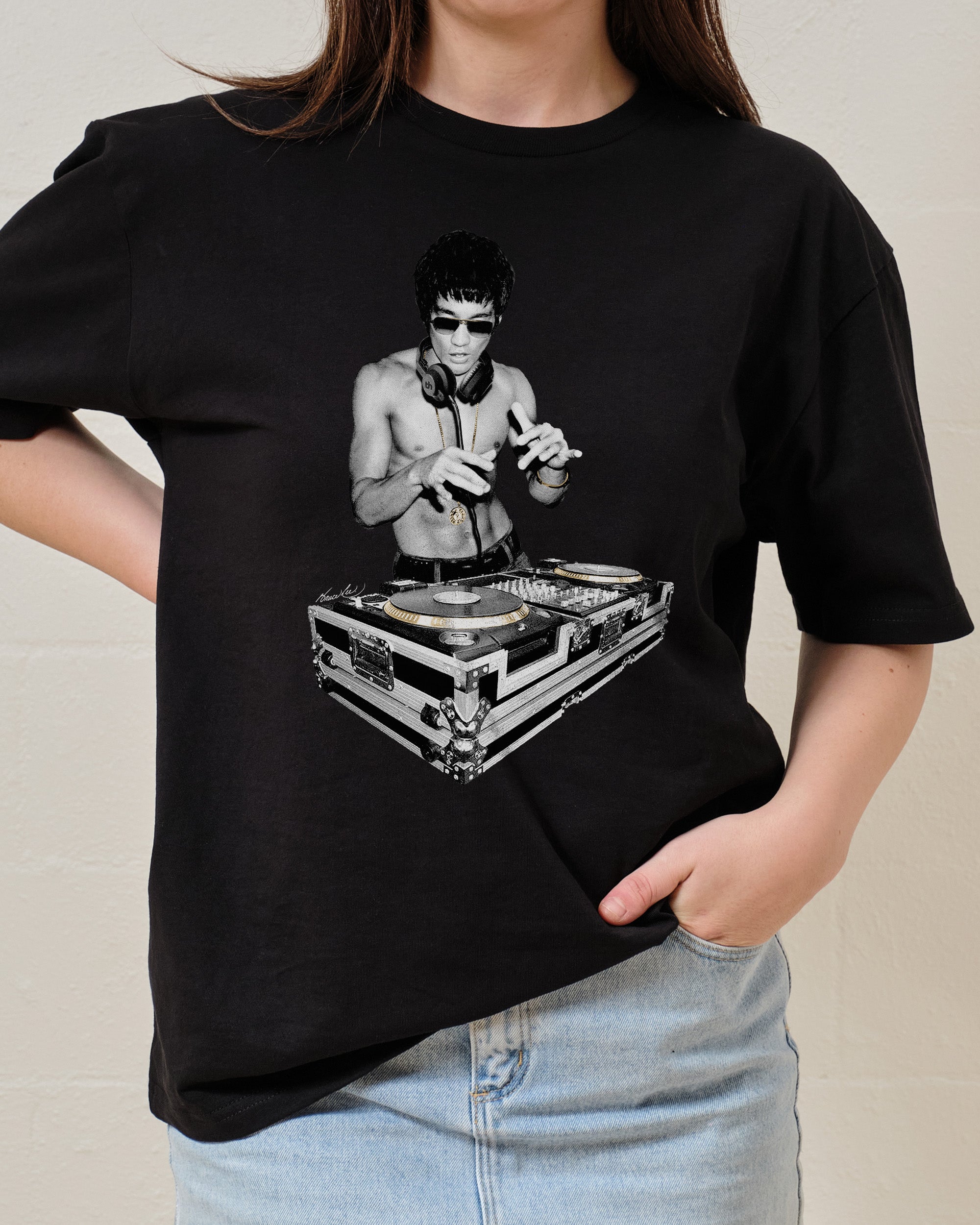 DJ Bruce Lee T-Shirt Australia Online #colour_black
