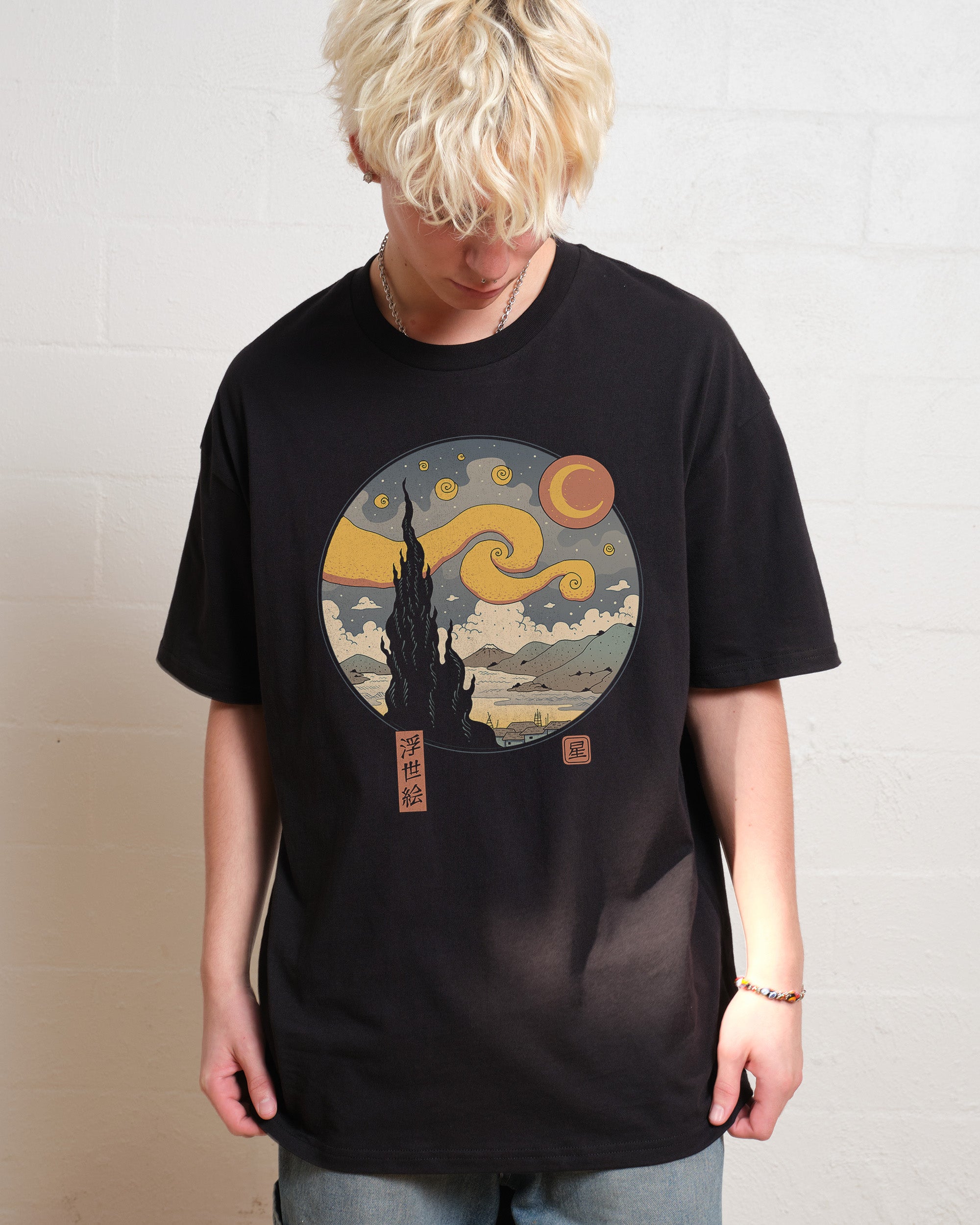 Starry Ukiyo-e Night T-Shirt