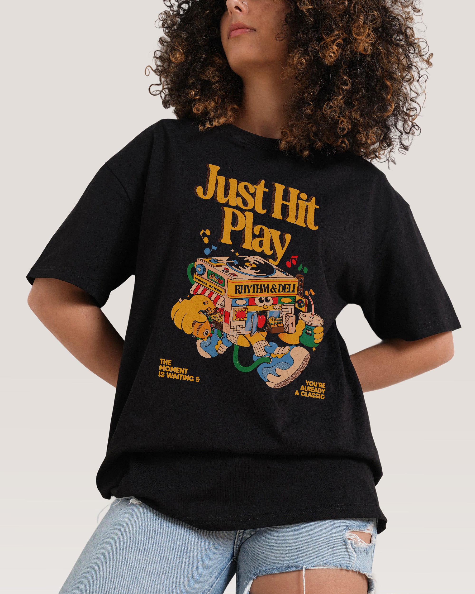 Just Hit Play Black T-Shirt