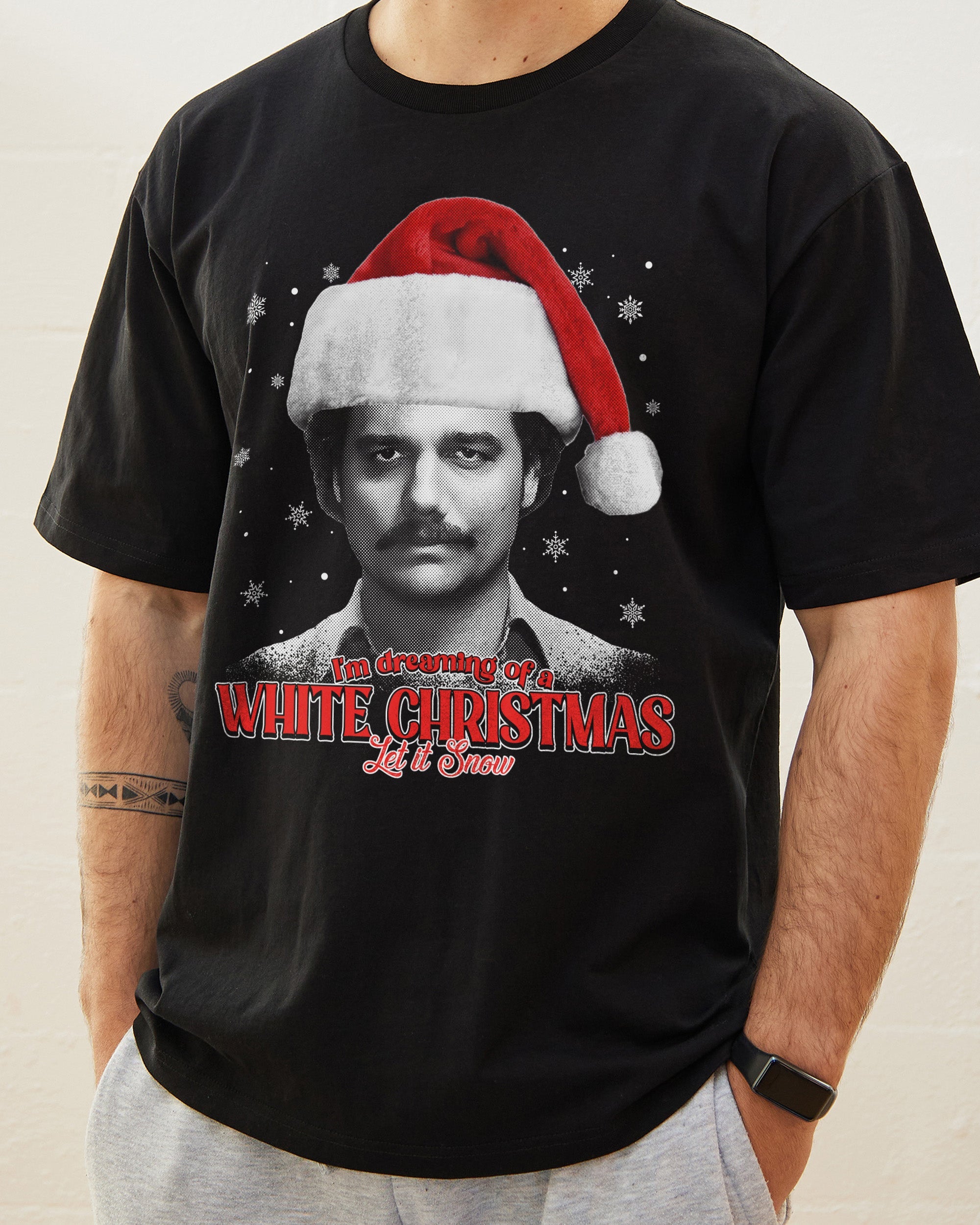 White Christmas T-Shirt Australia Online Black
