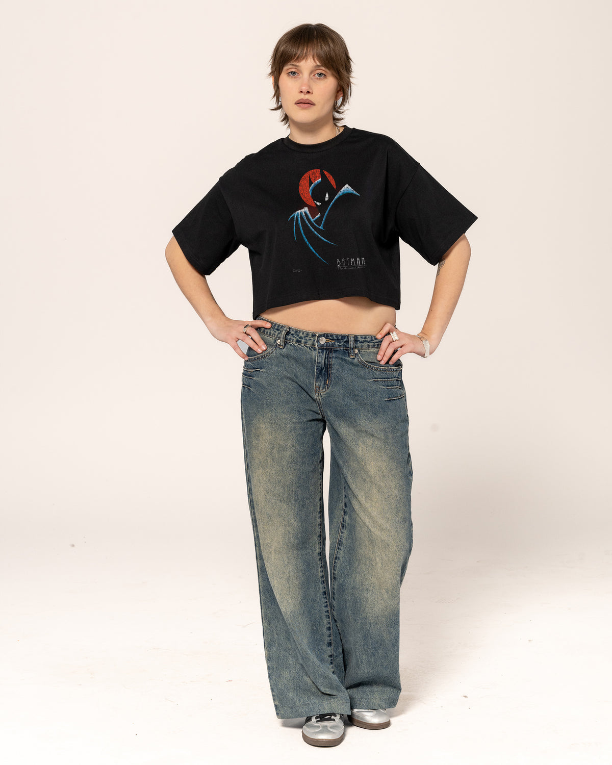 Batman The Animated Series Logo Black Crop Tee