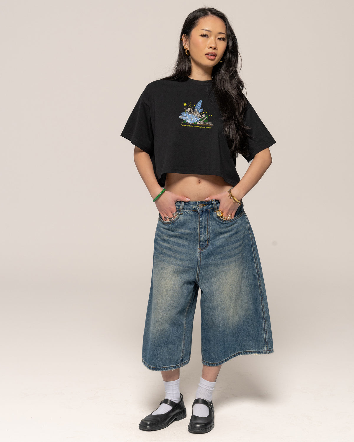 Dead Fairies Black Crop Tee