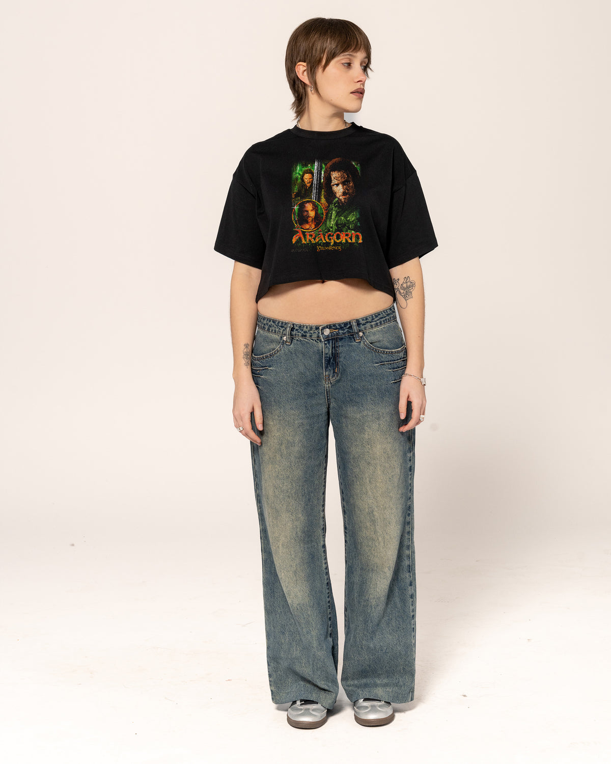 Vintage Aragorn Black Crop Tee