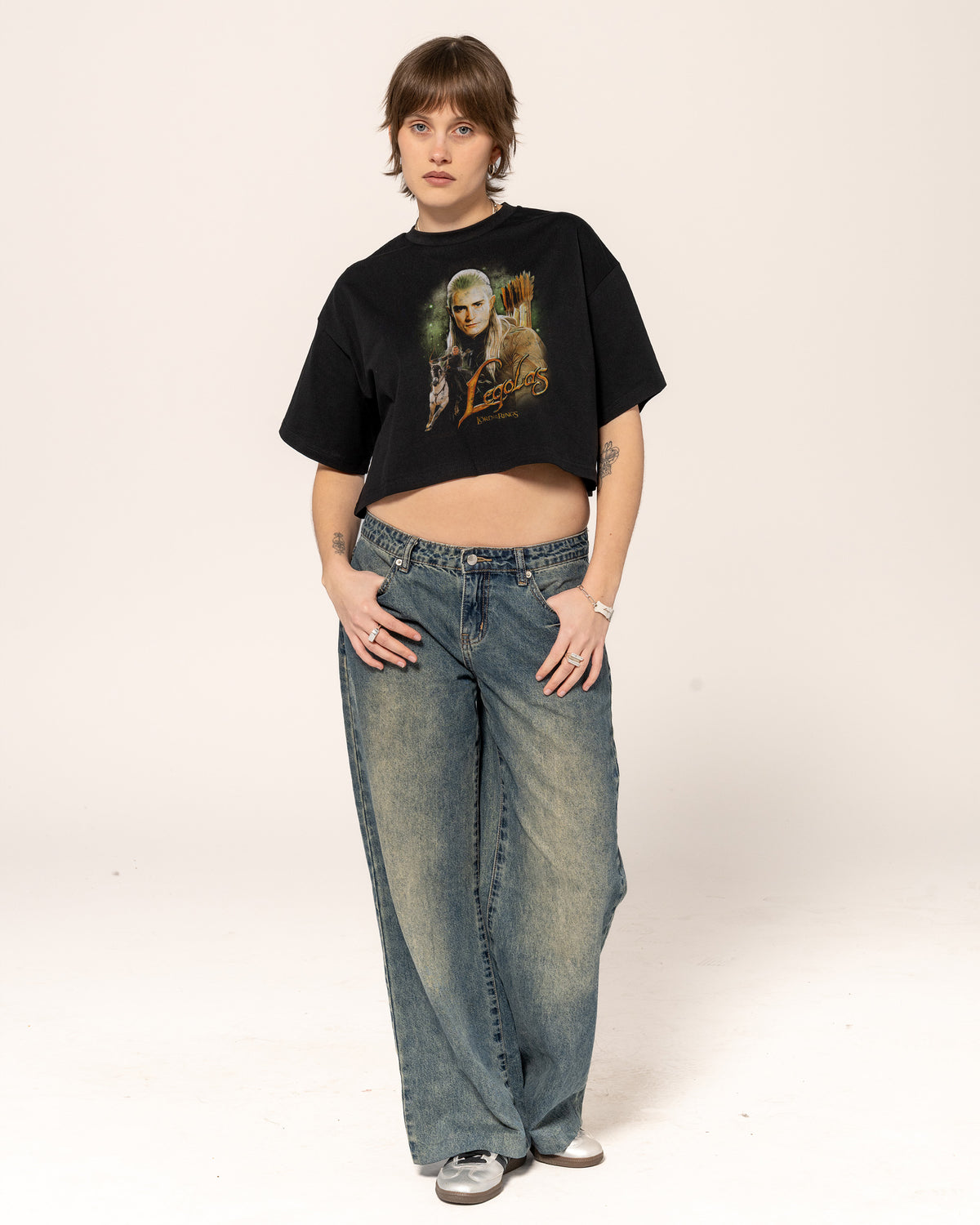 Vintage Legolas Black Crop Tee