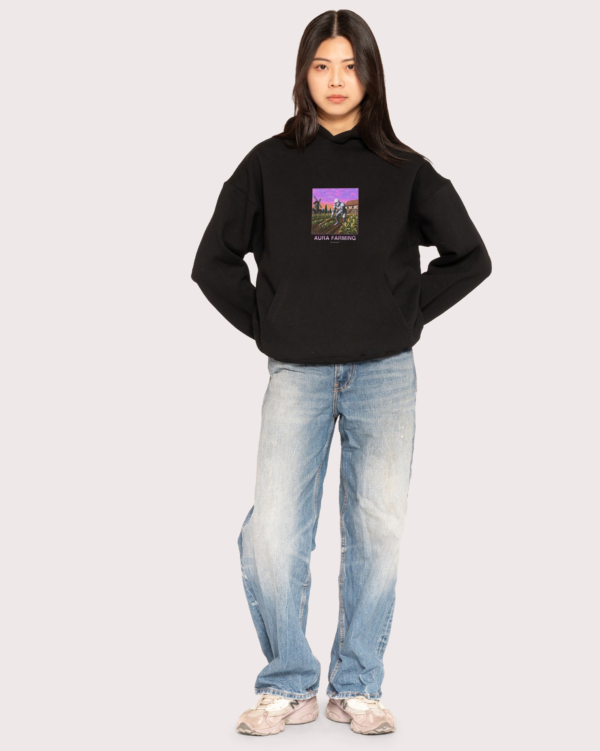 Aura Farming Black Hoodie