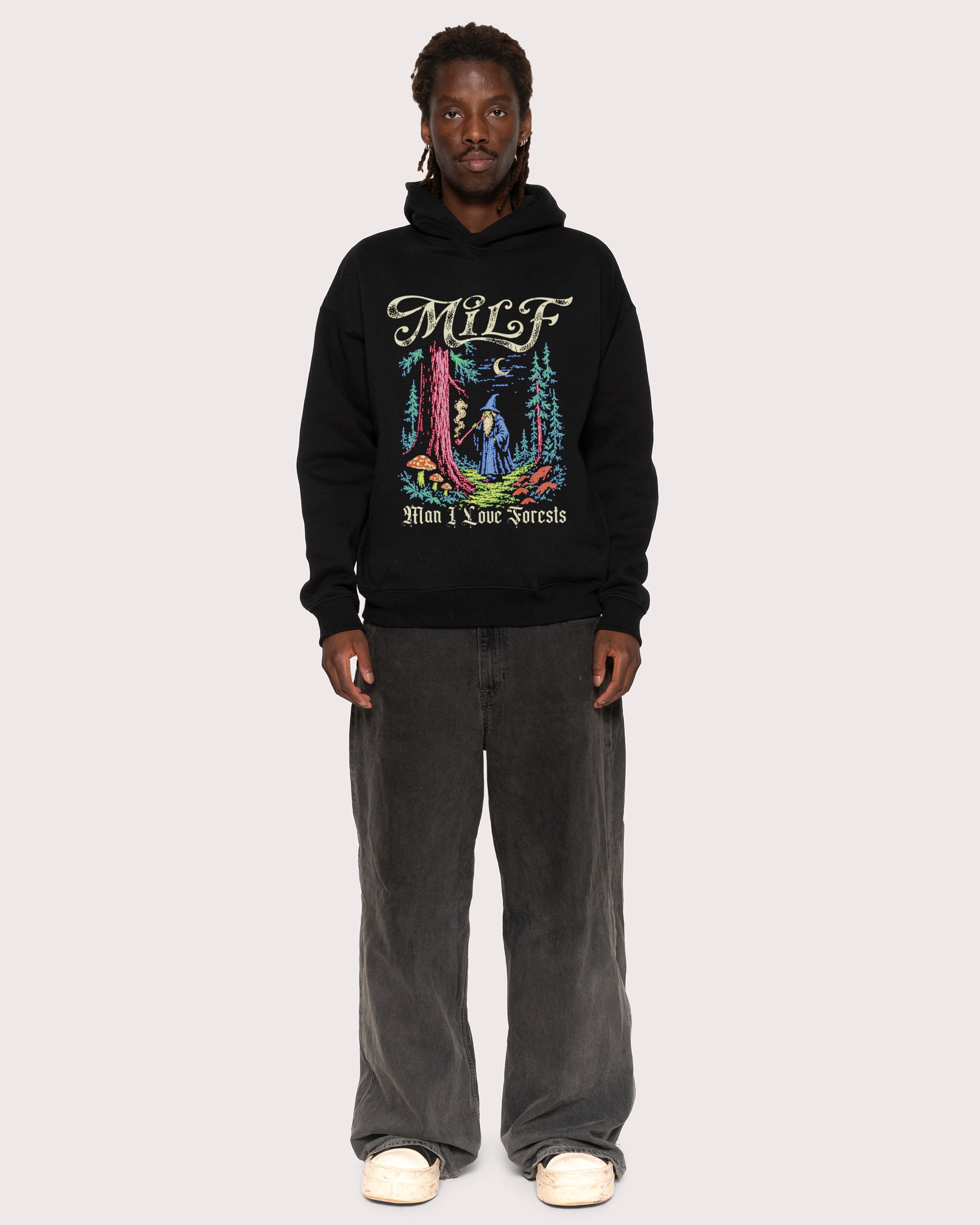Man I Love Forests Black Hoodie