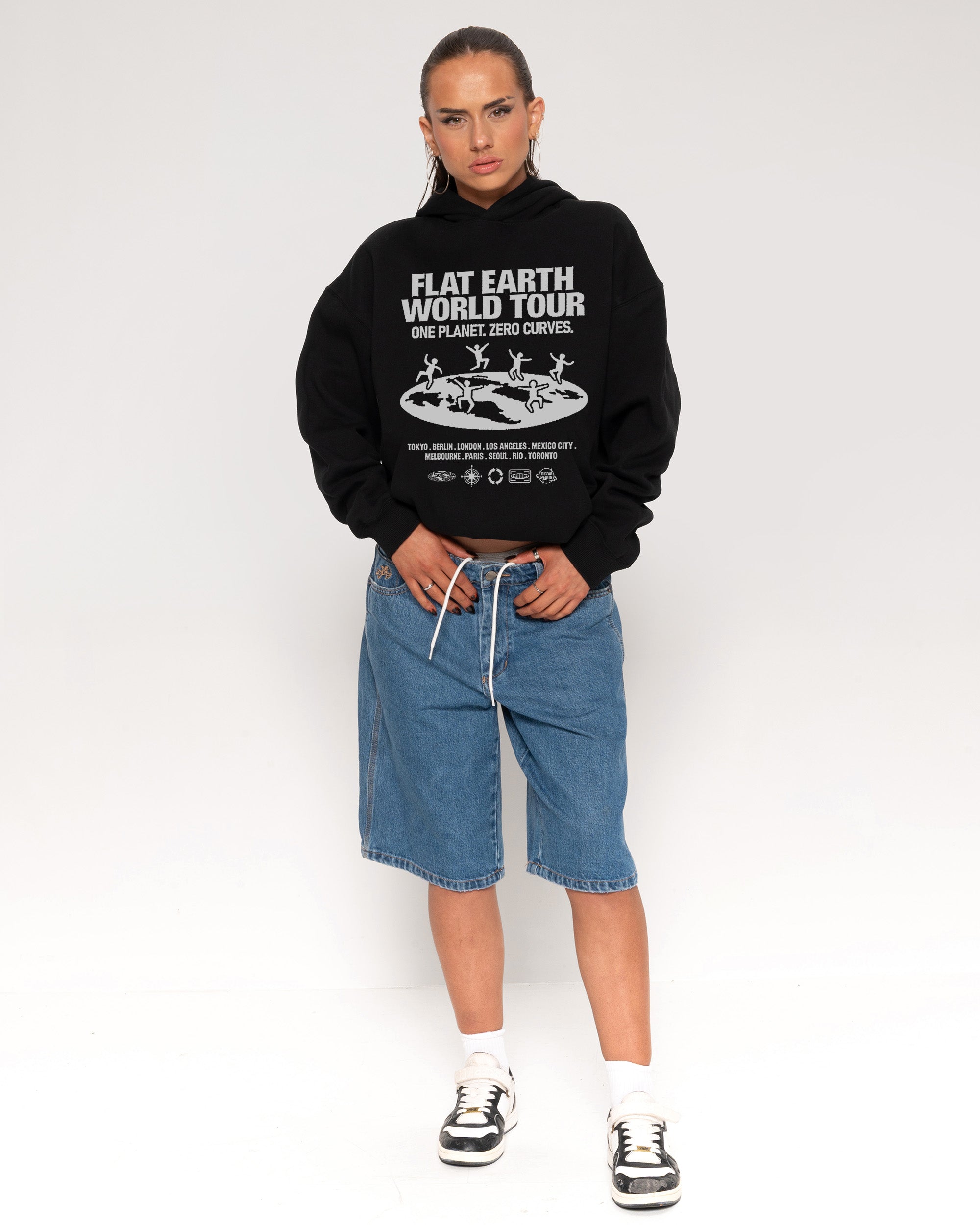 Flat Earth World Tour Black Hoodie