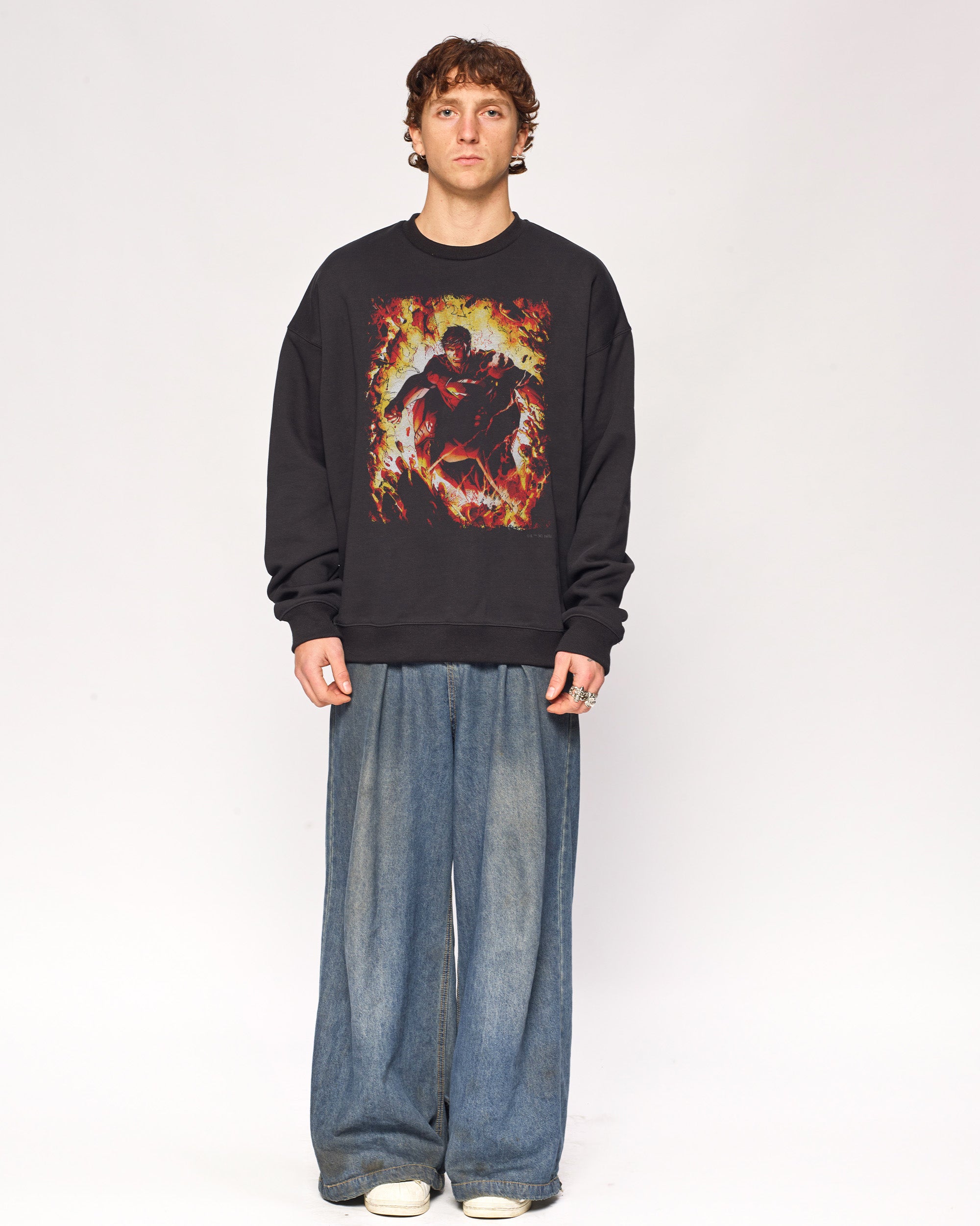 Superman Flaming Sweatshirt Threadheads Australia Online
