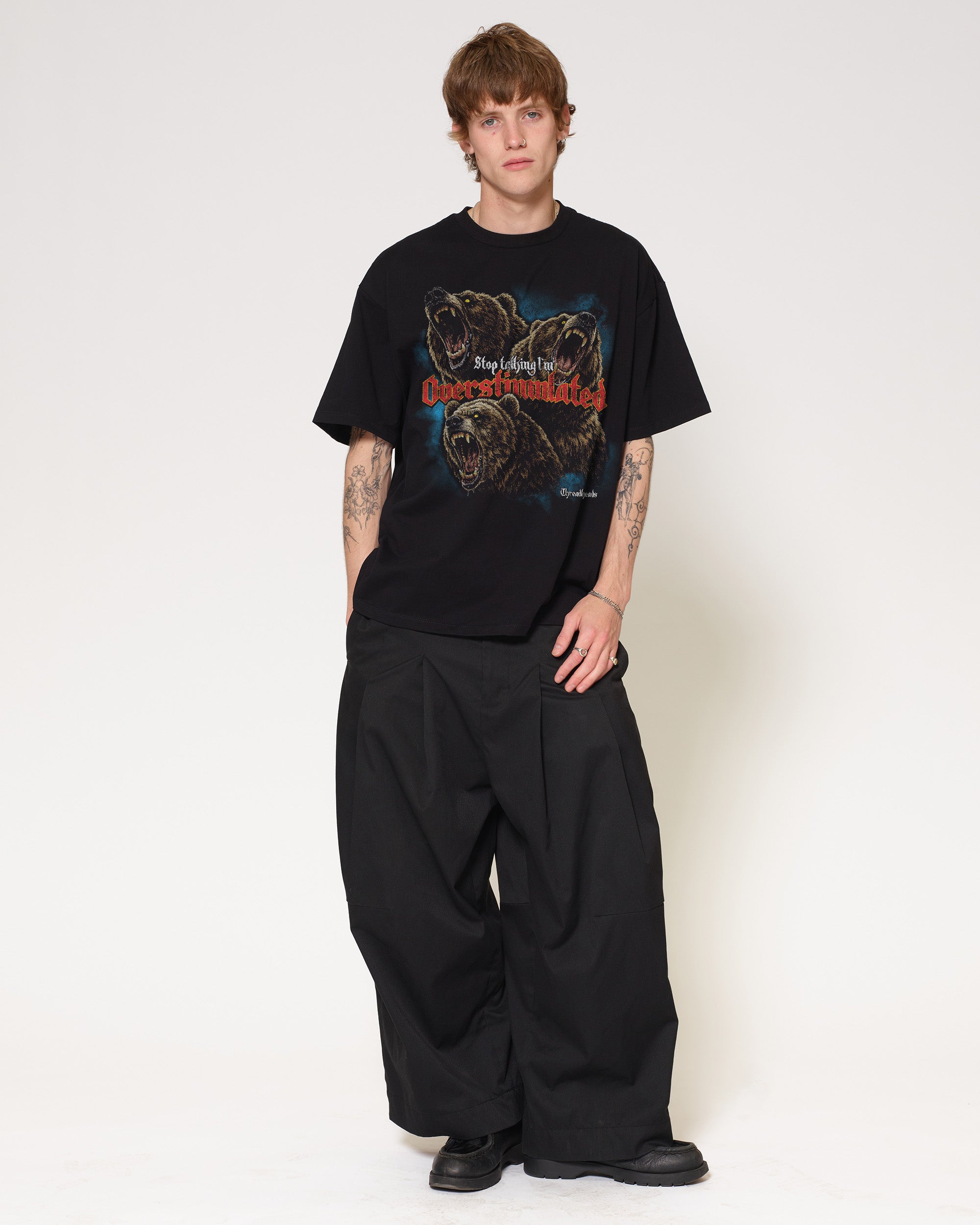 I’m Overstimulated Black Oversized Tee