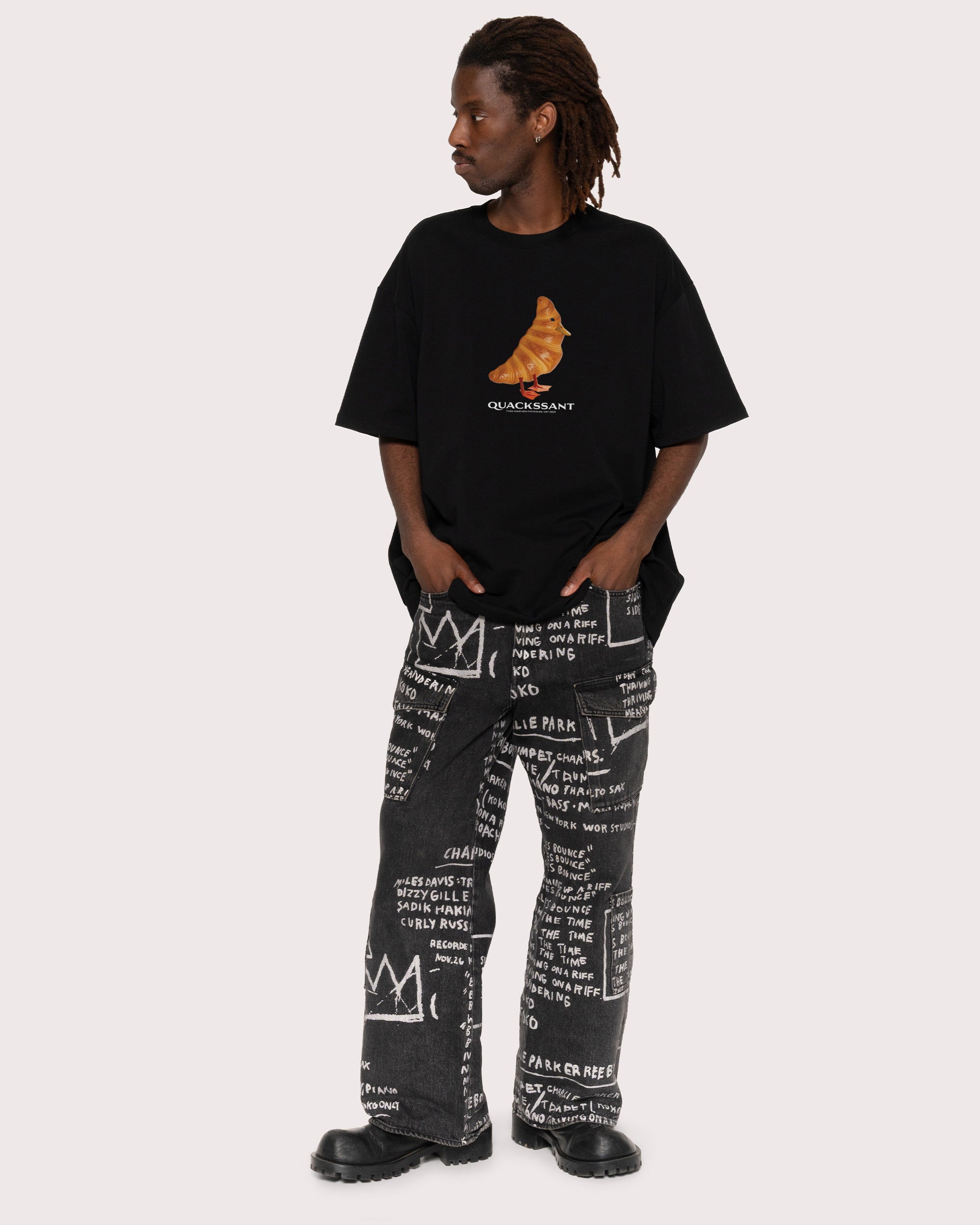 Quackssant Black Oversized Tee