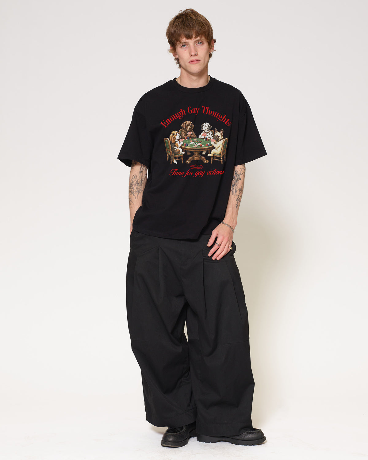 Enough Gay Thoughts Black Oversized Tee