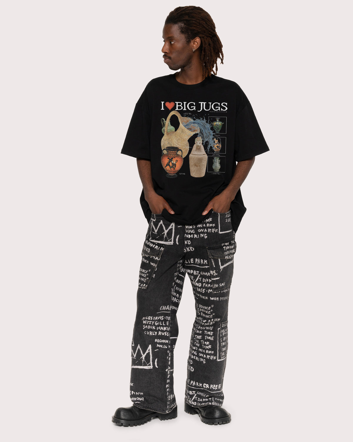 I Love Big Jugs Black Oversized Tee