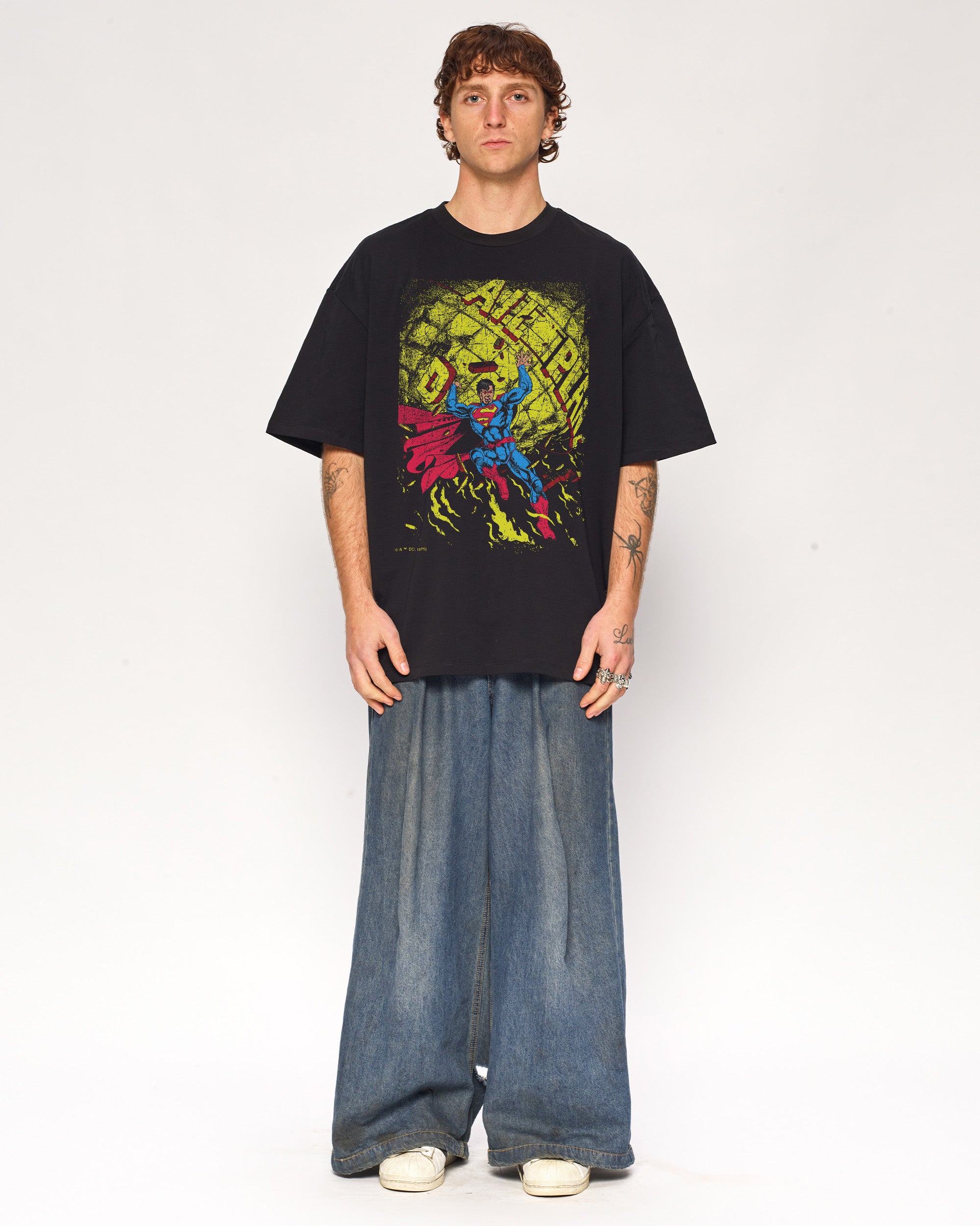 Superman Fire Oversized Tee Threadheads Australia Online