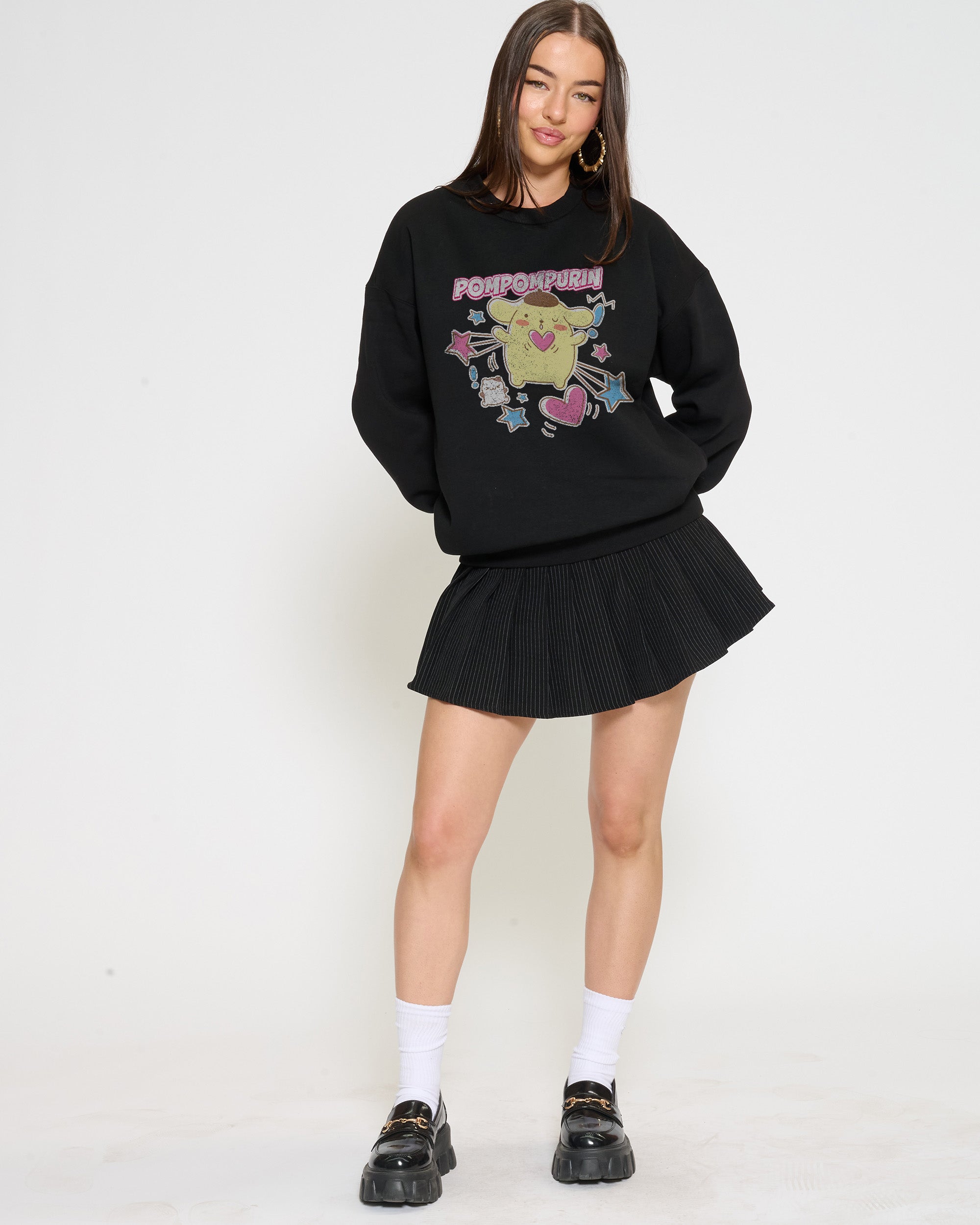 Pompompurin Hearts Sweatshirt Official Hello Kitty and Friends collab Threadheads
