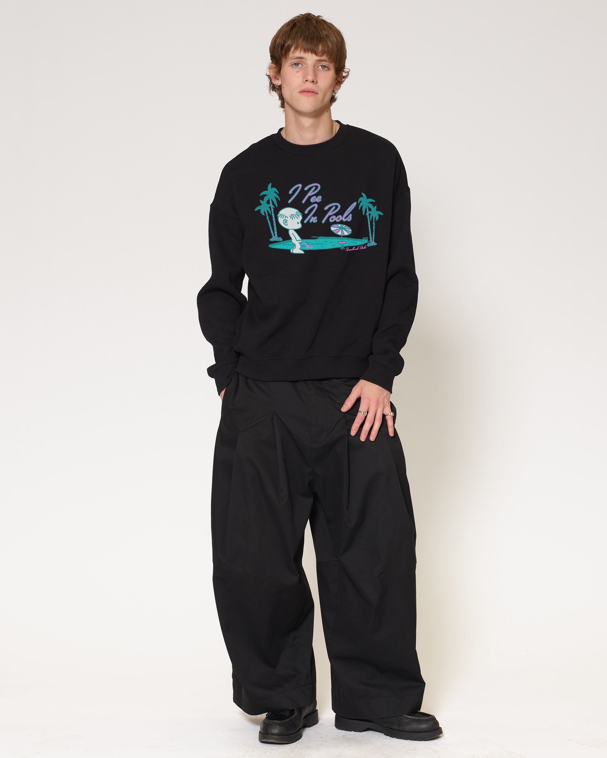 I Pee In Pools Black Sweatshirt