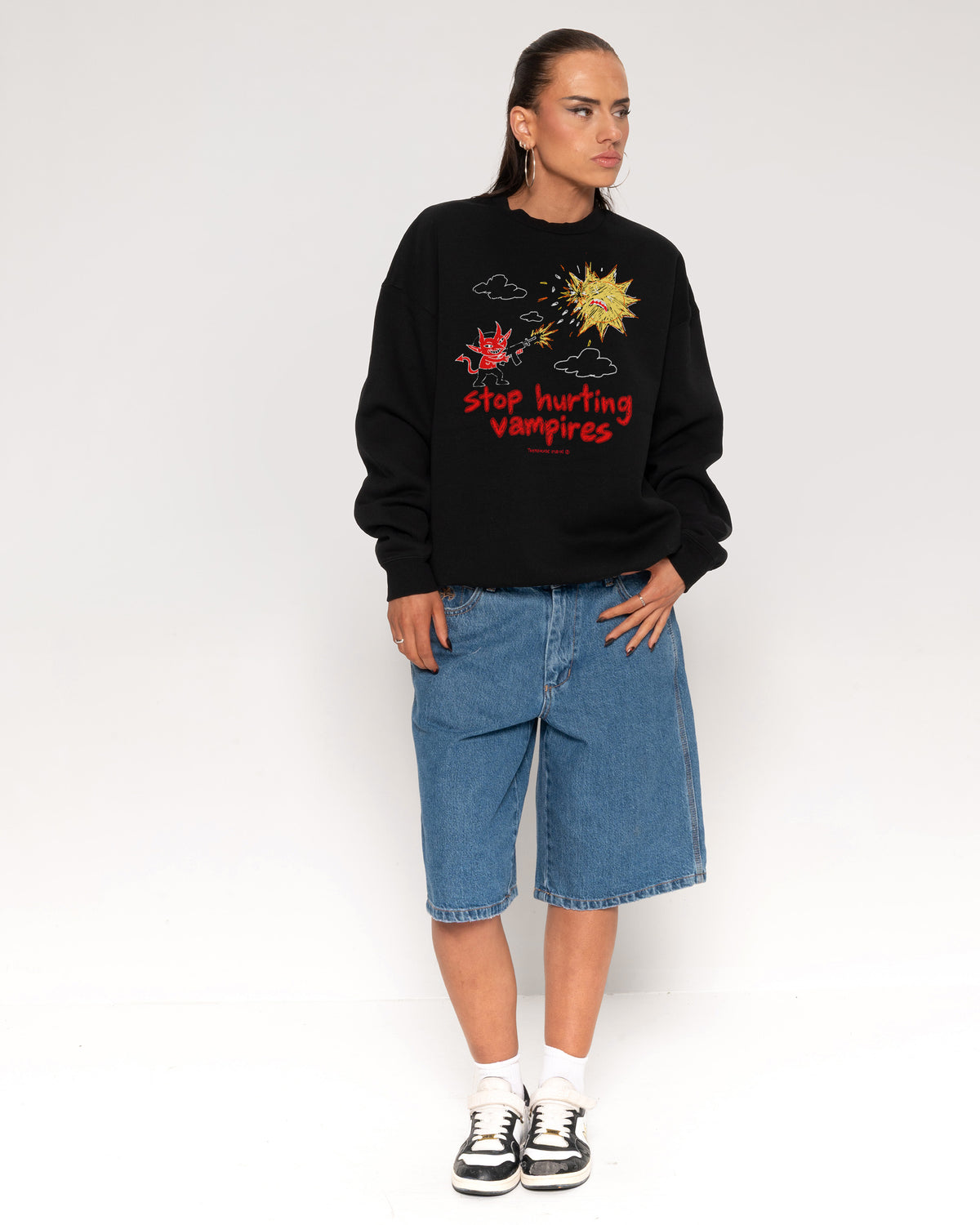 Stop Hurting Vampires Black Sweatshirt