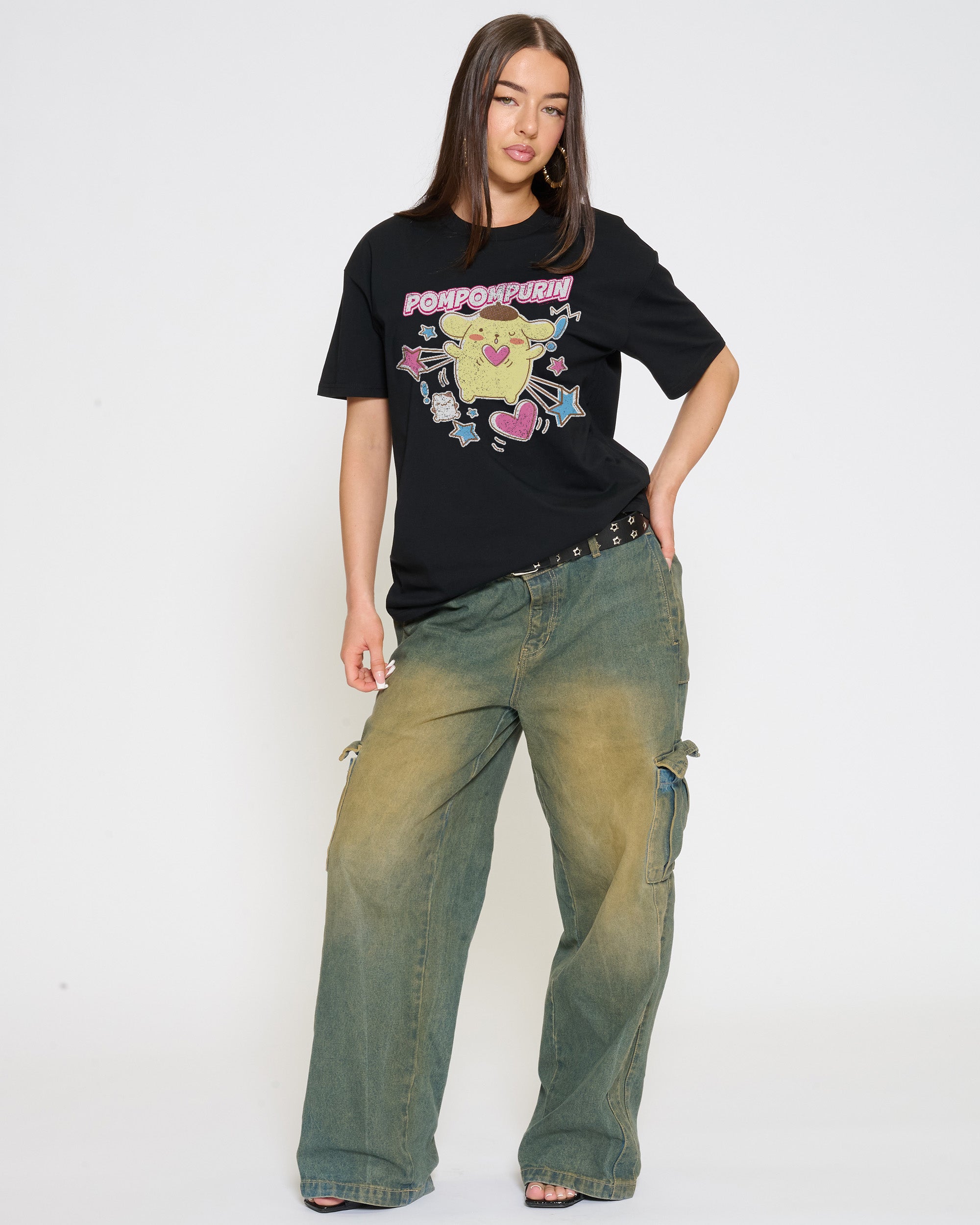 Pompompurin Hearts T-Shirt Official Hello Kitty and Friends collab Threadheads