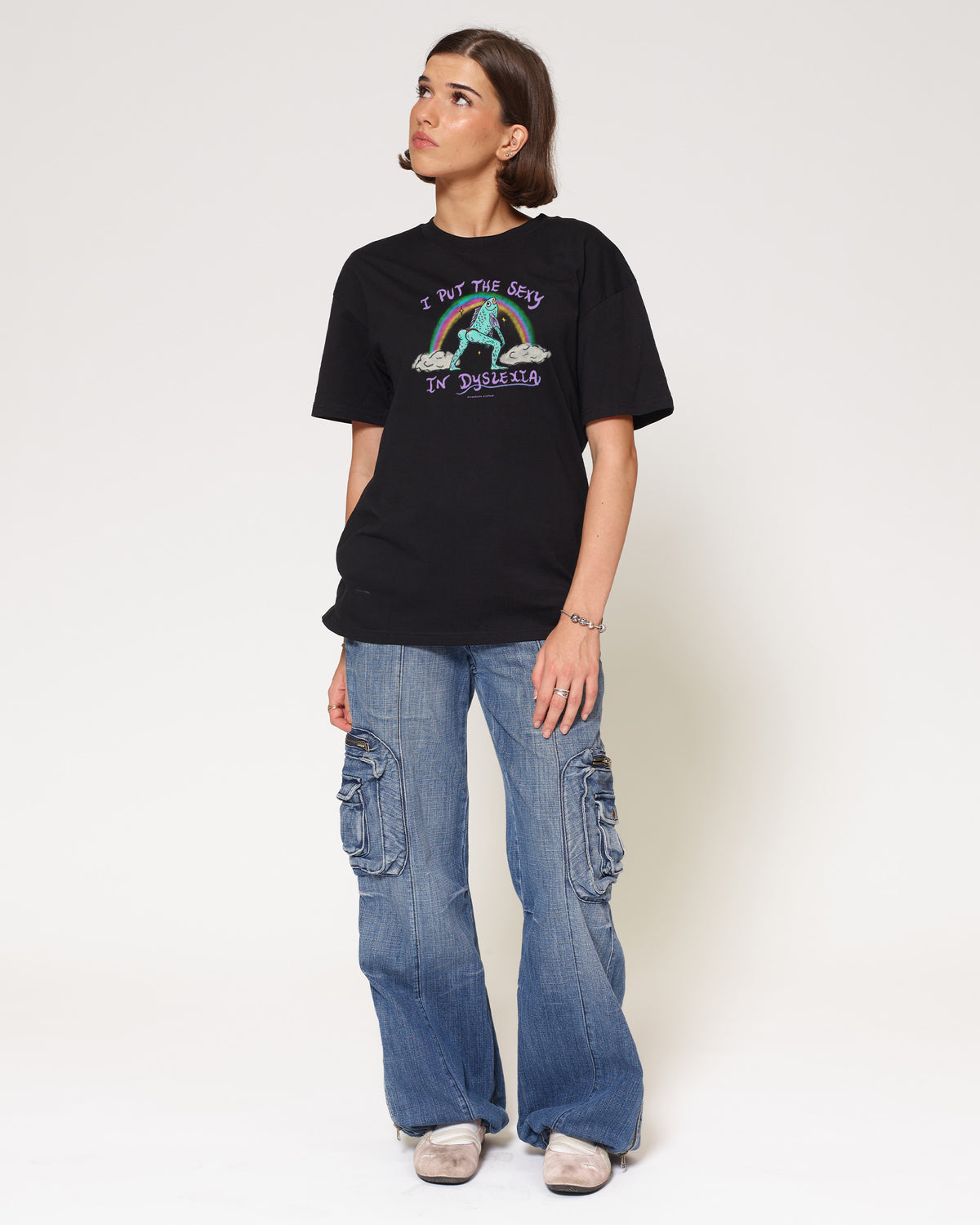 I Put the Sexy in Dyslexia Black T-Shirt