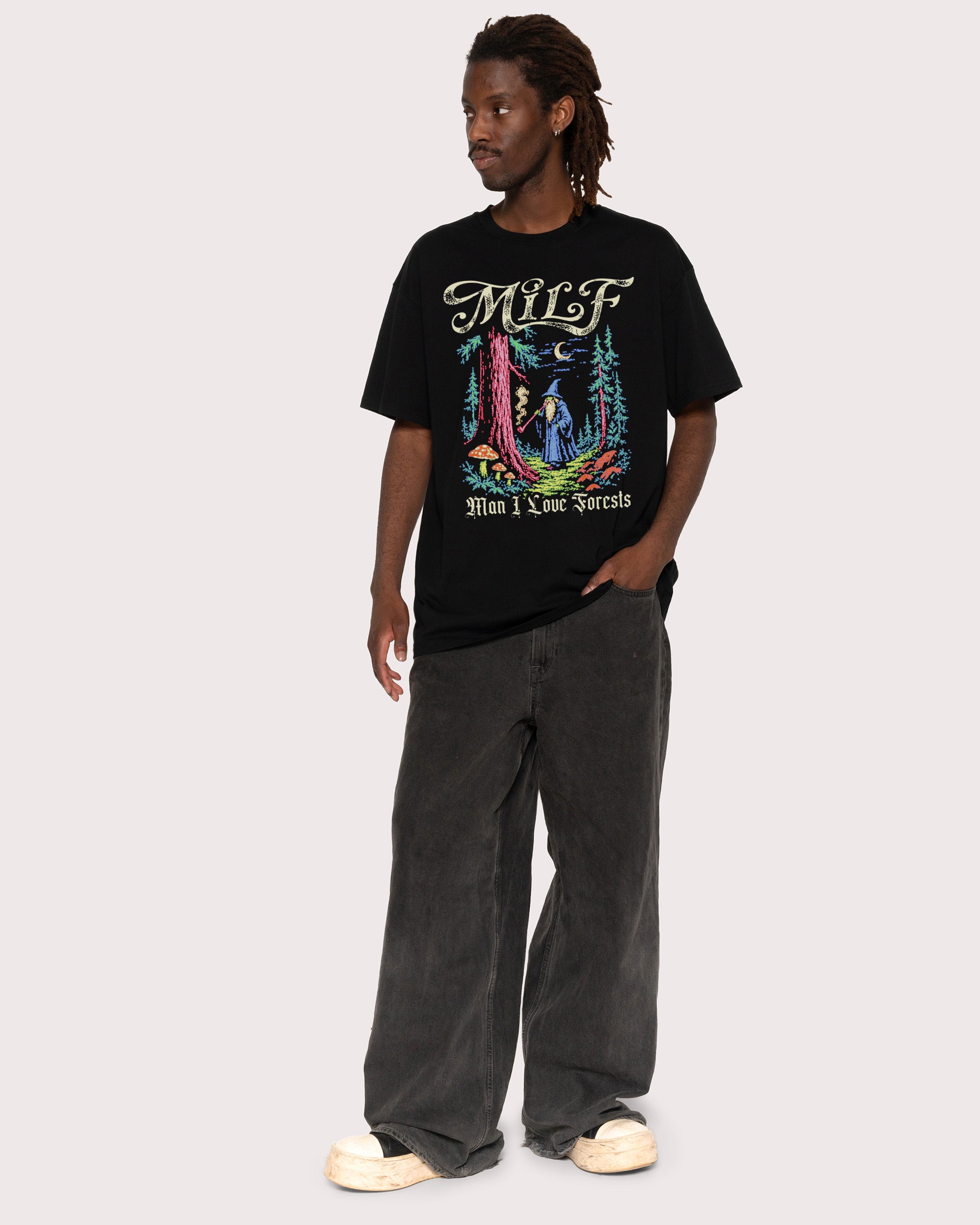 Man I Love Forests Black T-Shirt