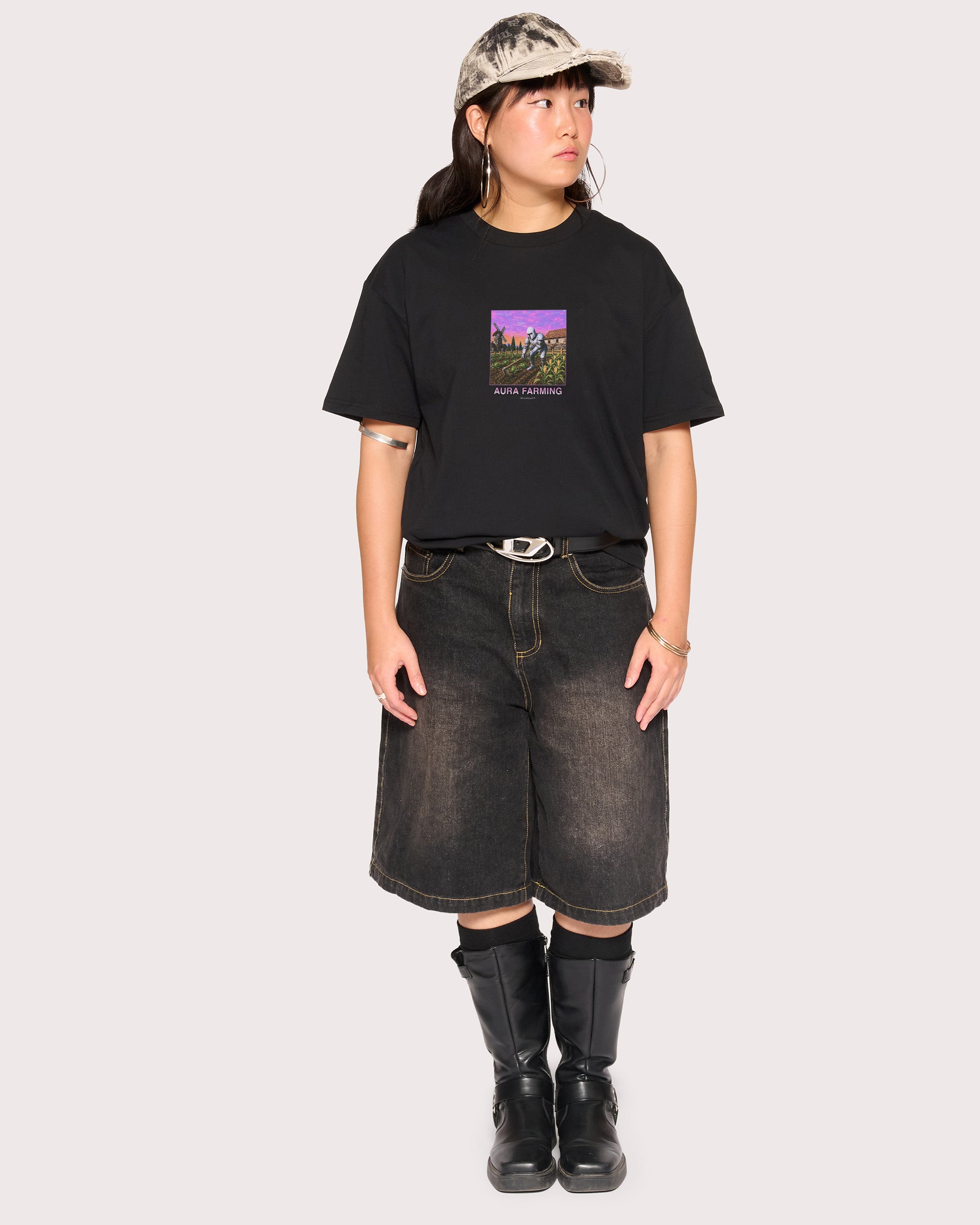 Aura Farming Black T-Shirt