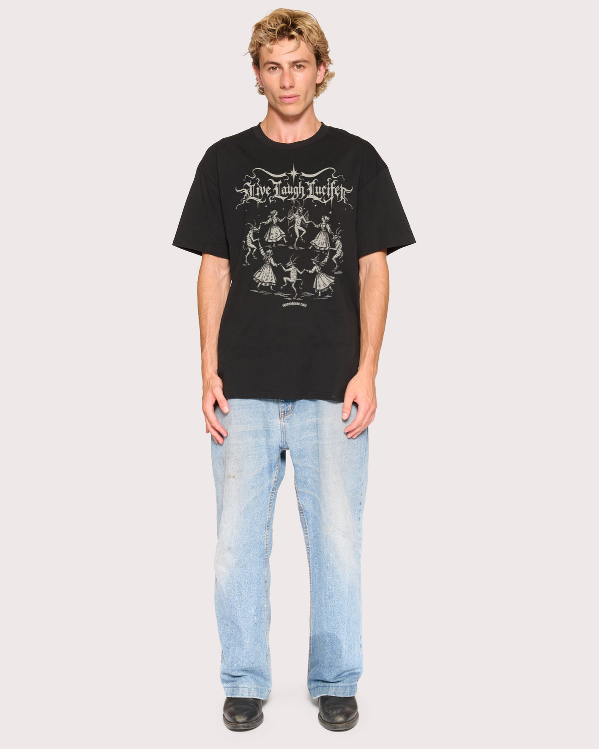 Life Live Laugh Lucifer Black T-Shirt