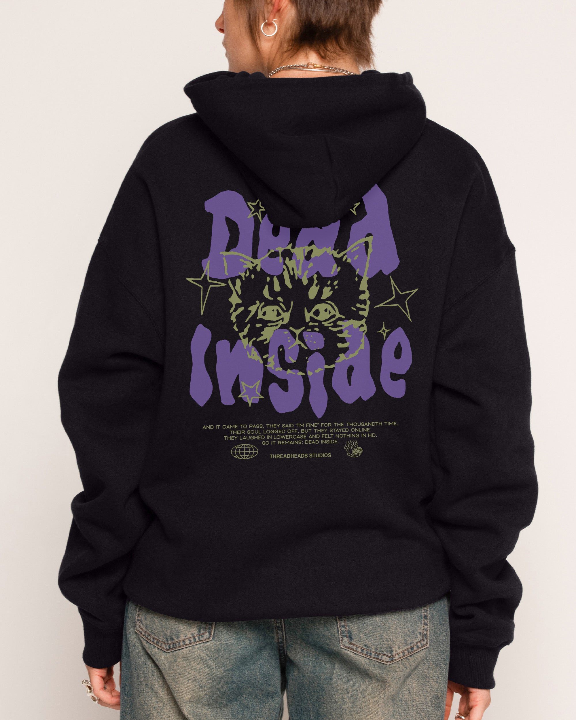 Reverse grunge is dead ペイントhoodie sweat Dead Inside 26 Hoodie