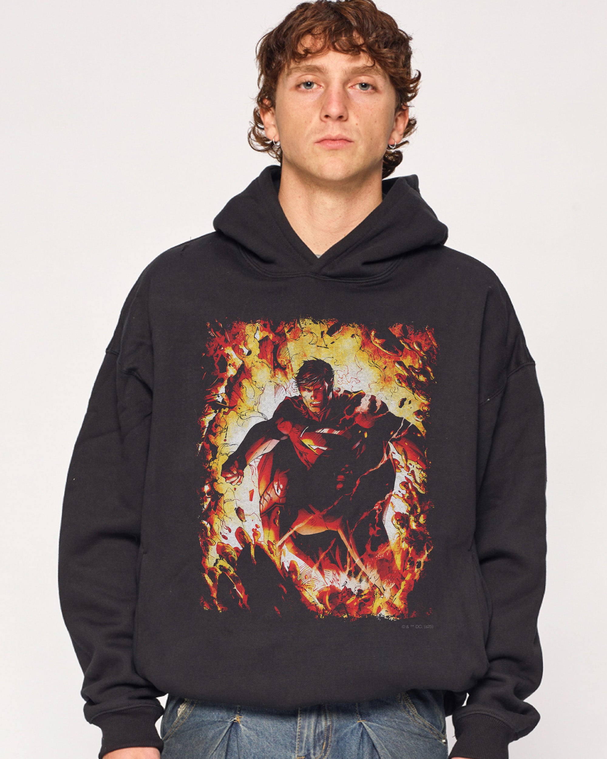 Superman Flaming Hoodie Threadheads Australia Online