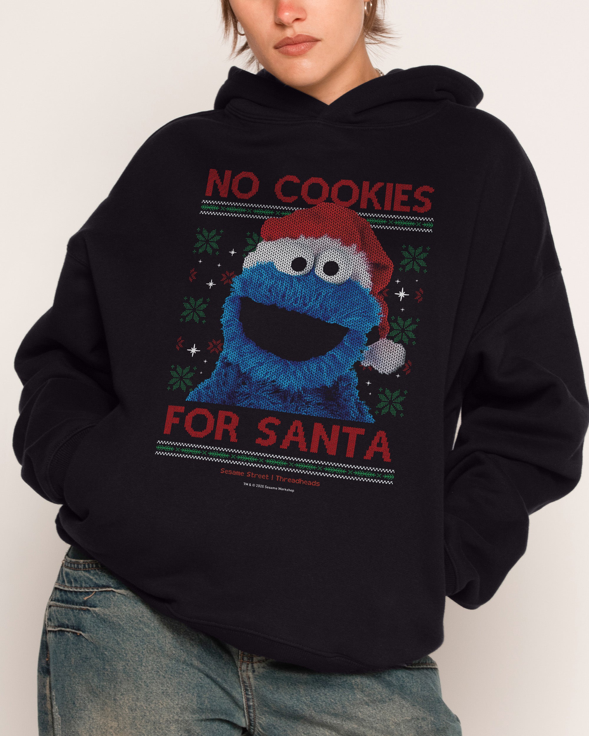 No Cookies for Santa Black Hoodie