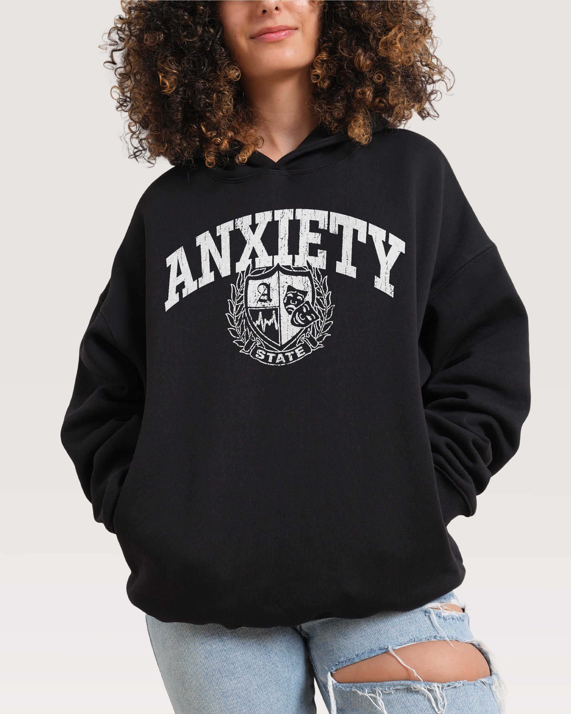 Anxiety State Black Hoodie