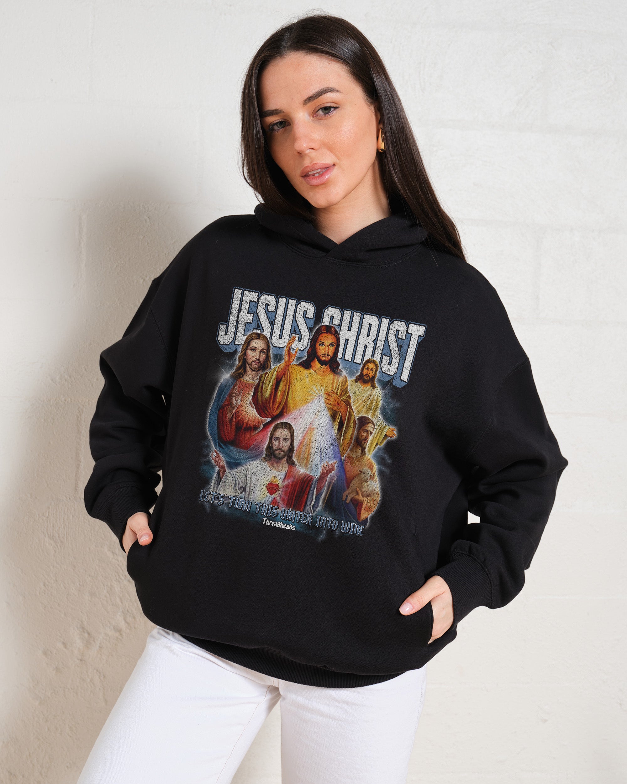 Vintage Jesus Christ Hoodie Vintage Distressed Hoodie UK