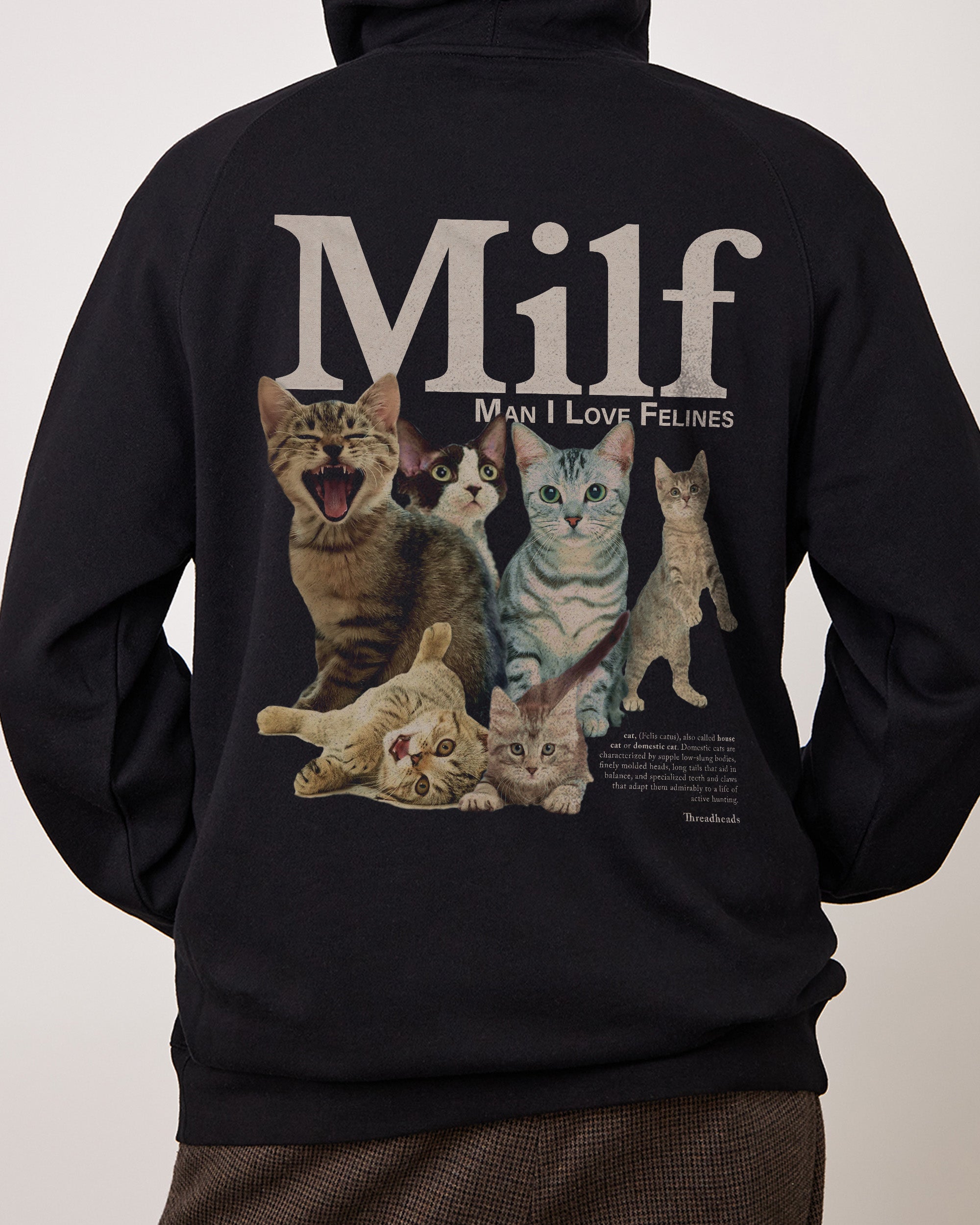 Man I Love Felines Front and Back Hoodie