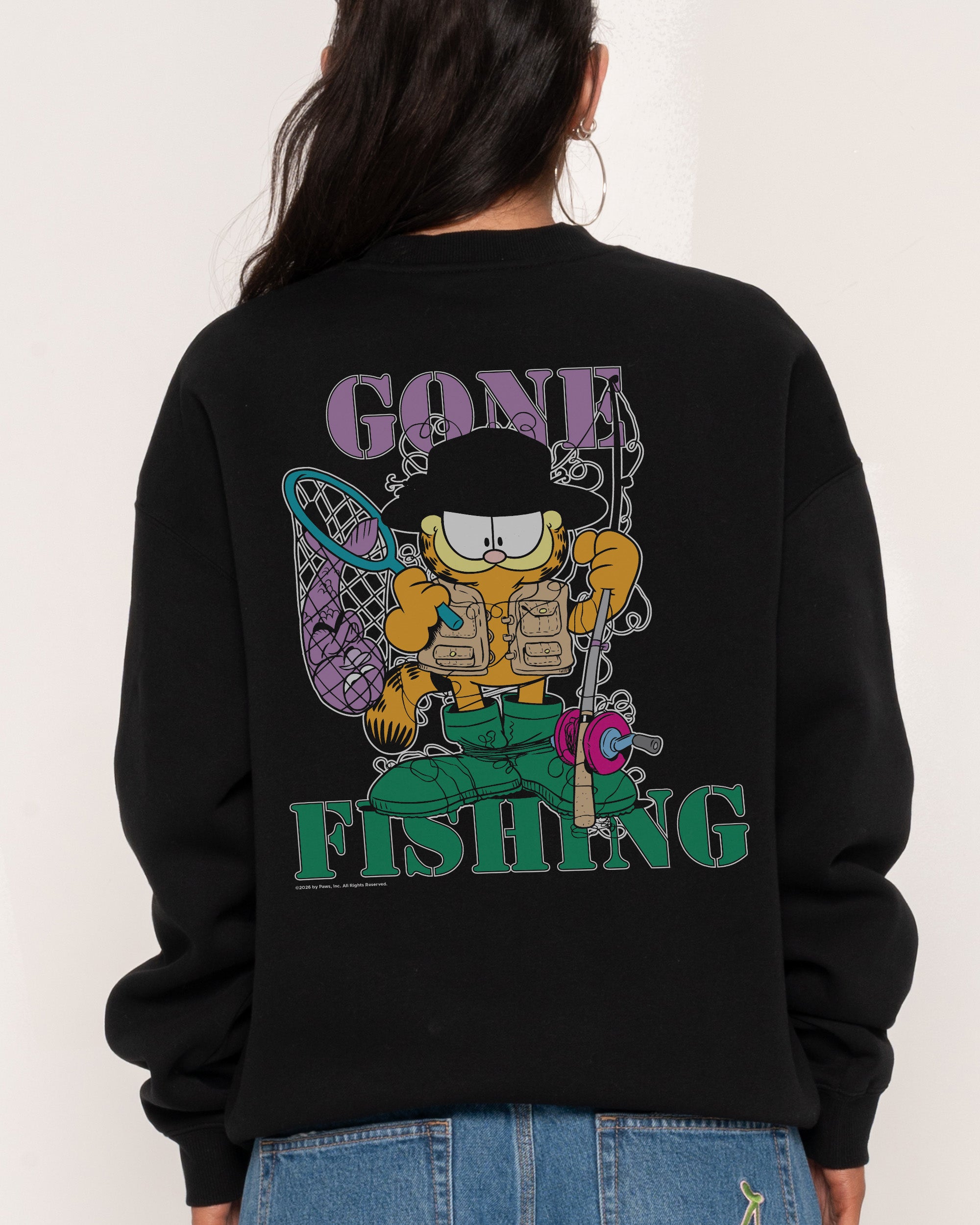 Gone Fishing Black Sweatshirt