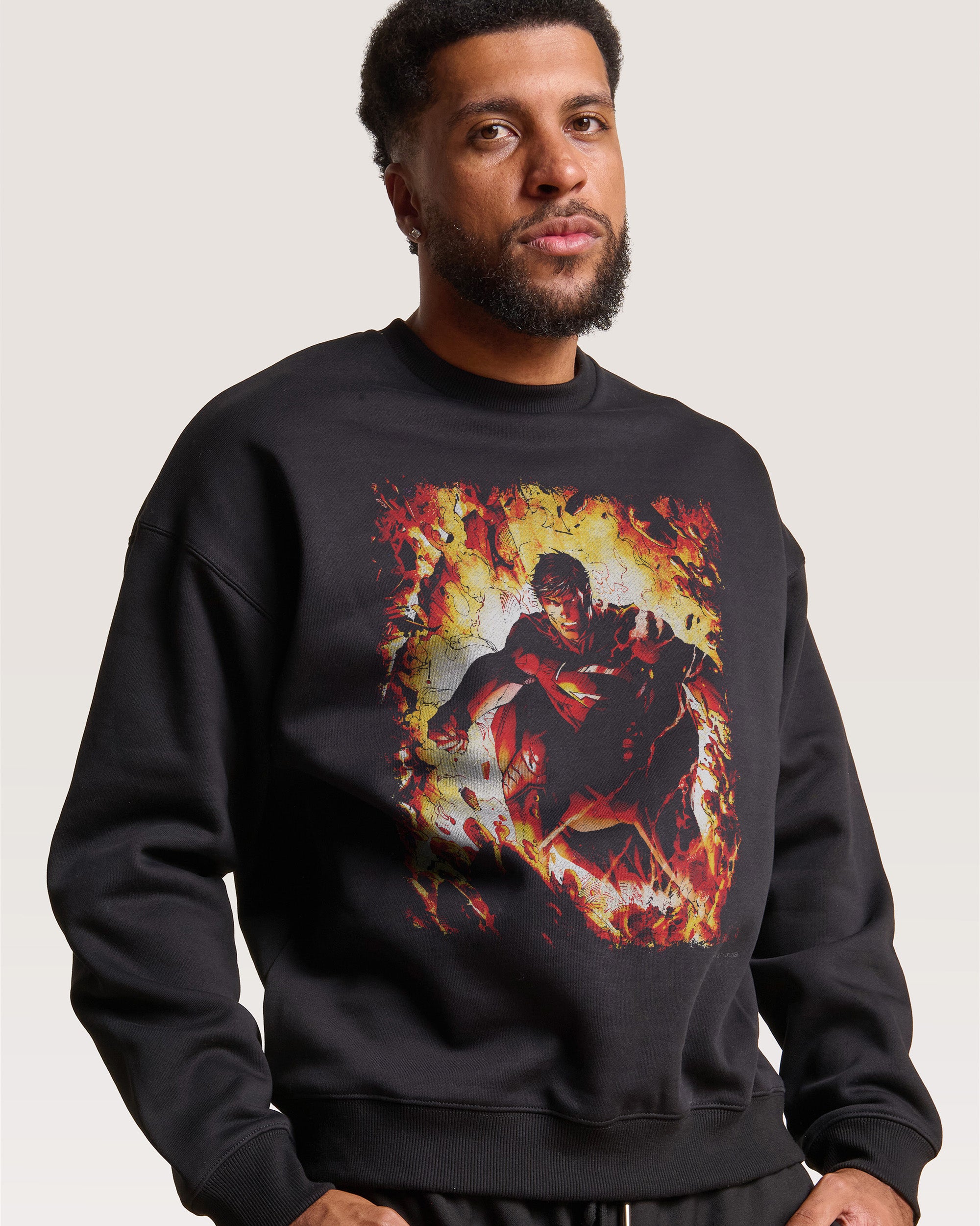 Superman Flaming Sweatshirt Threadheads Australia Online