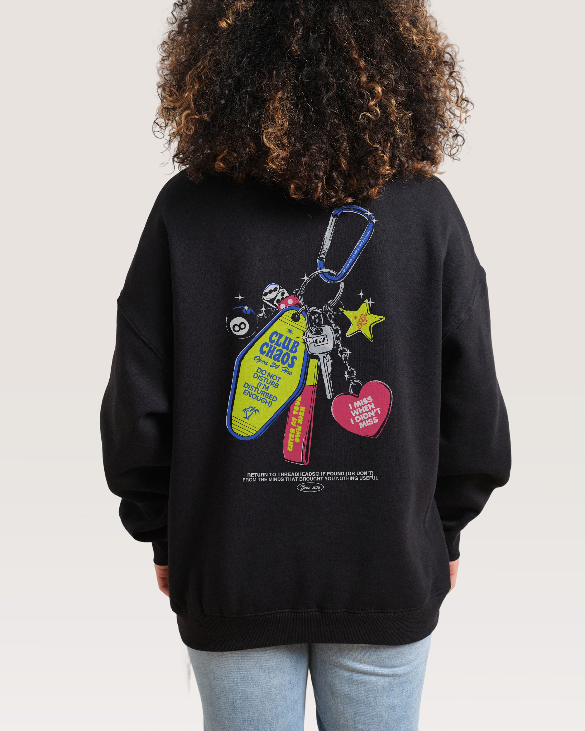 Club Chaos Key Chain Sweatshirt | Alternative Graphic Sweatshirt