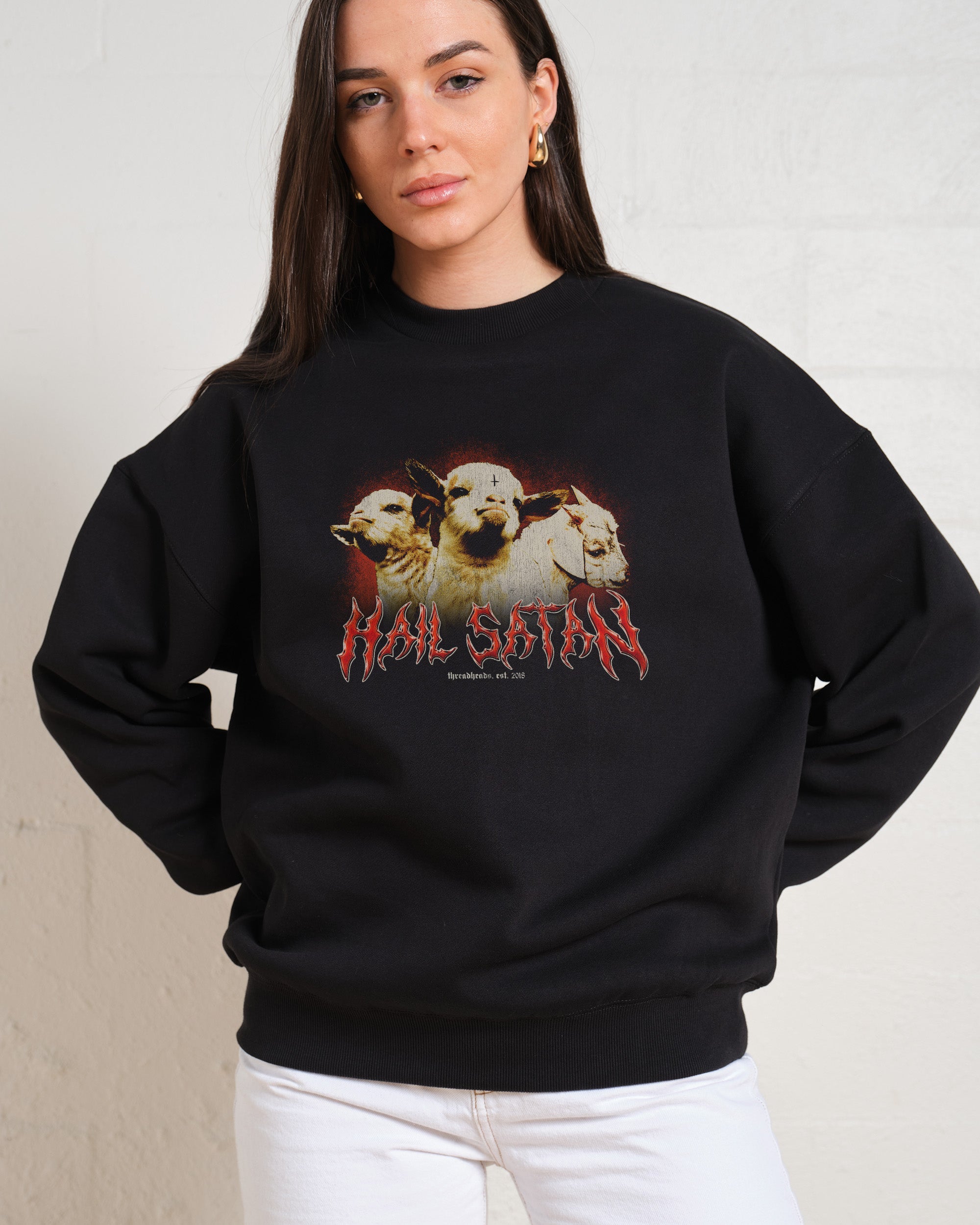 Hail Satan Sweatshirt Australia Online Black