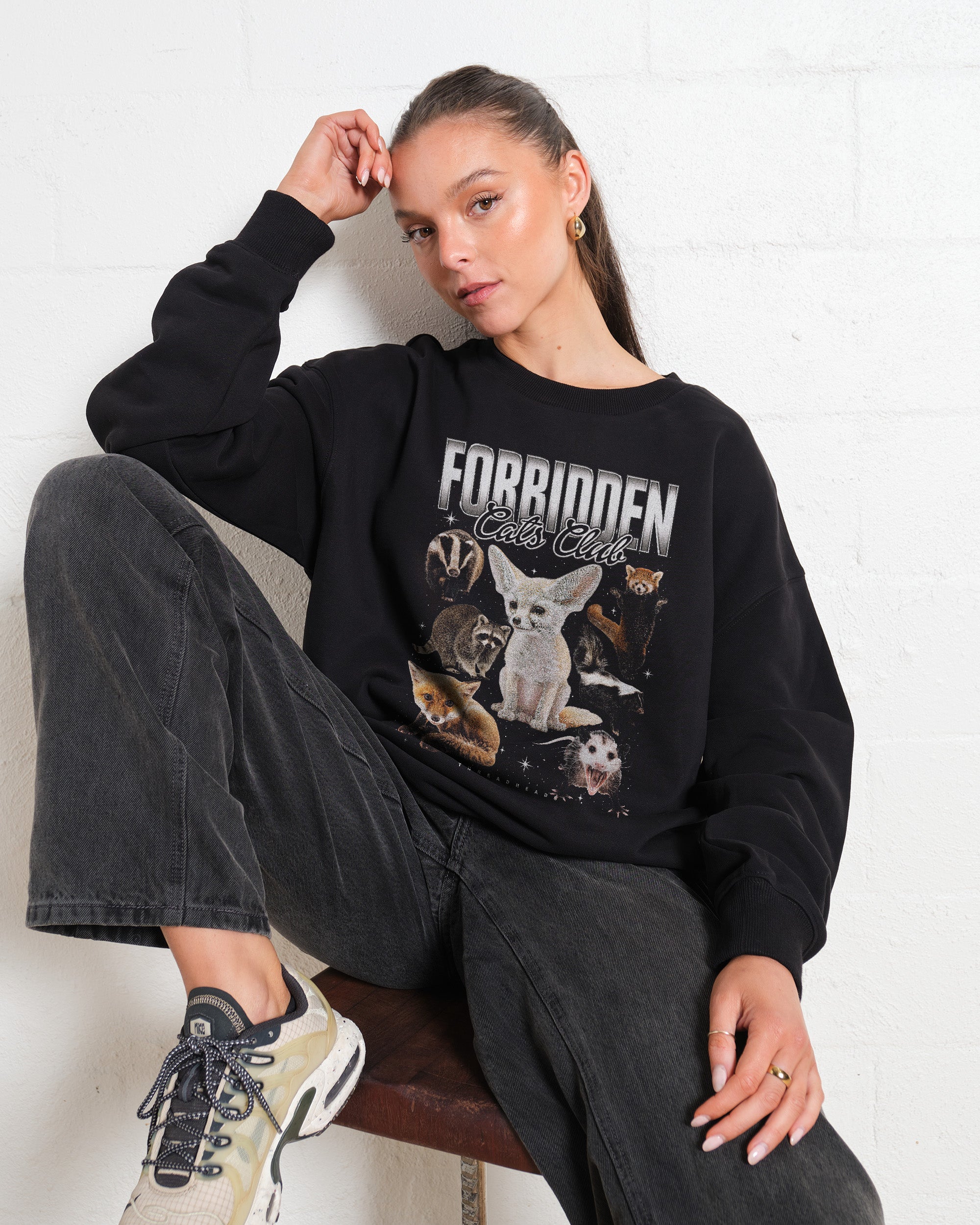 Forbidden Cat Club Sweatshirt Australia Online Black