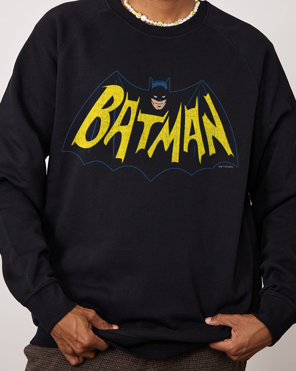 Batman Vintage 60s Logo Jumper Australia Online #colour_black