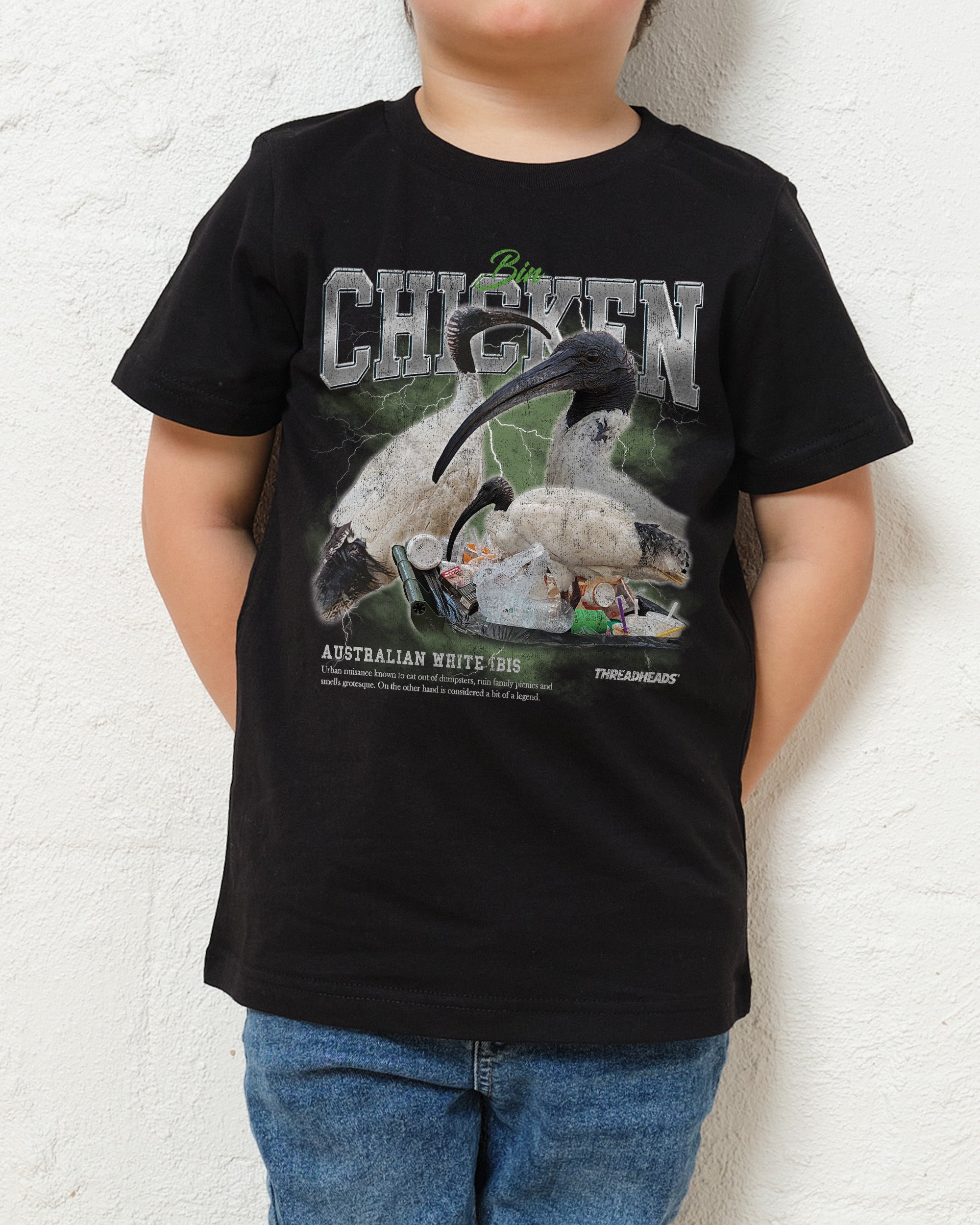 Vintage Bin Chicken Kids T-Shirt Australia Online Black