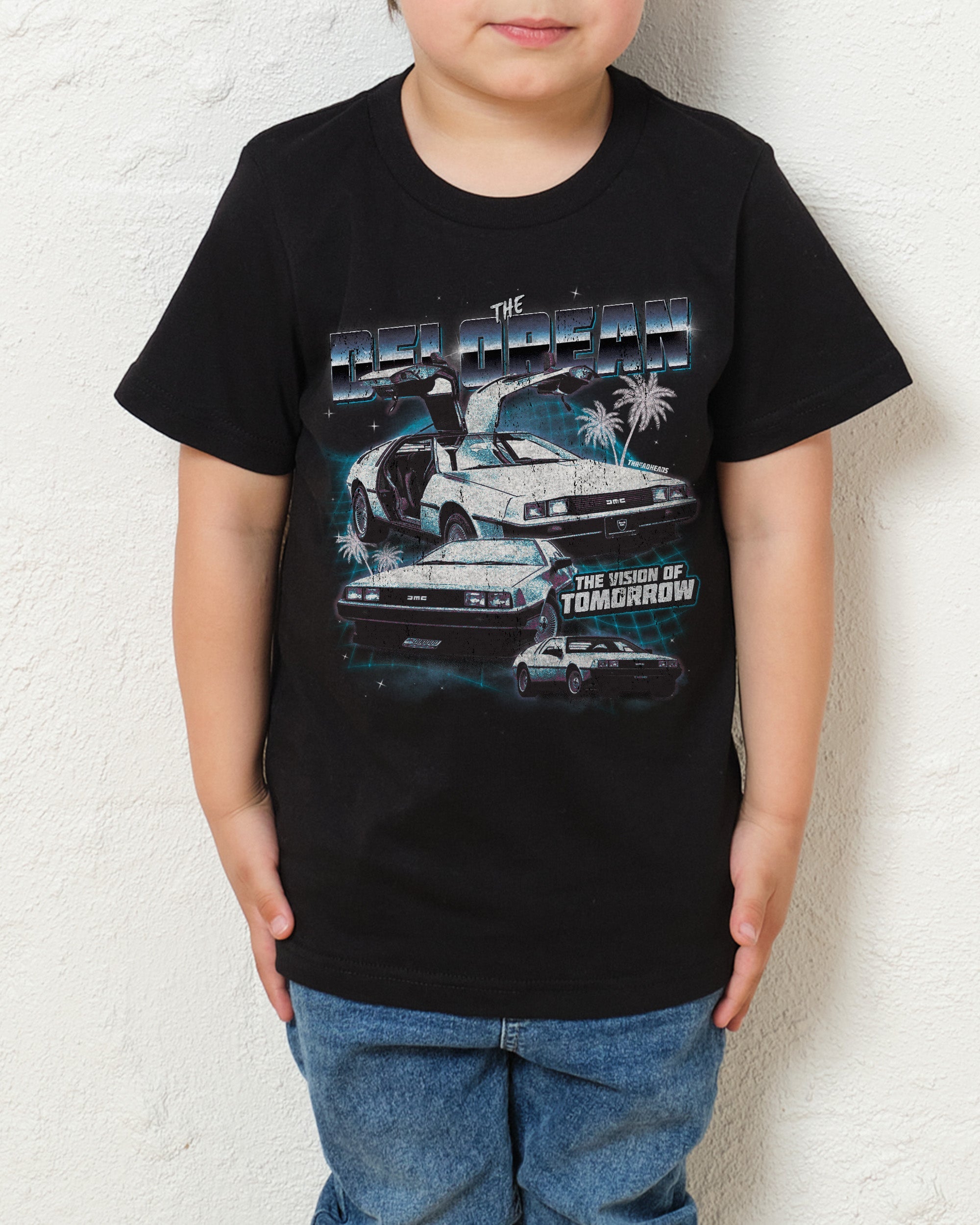 Retro DeLorean Kids T-Shirt Australia Online Black