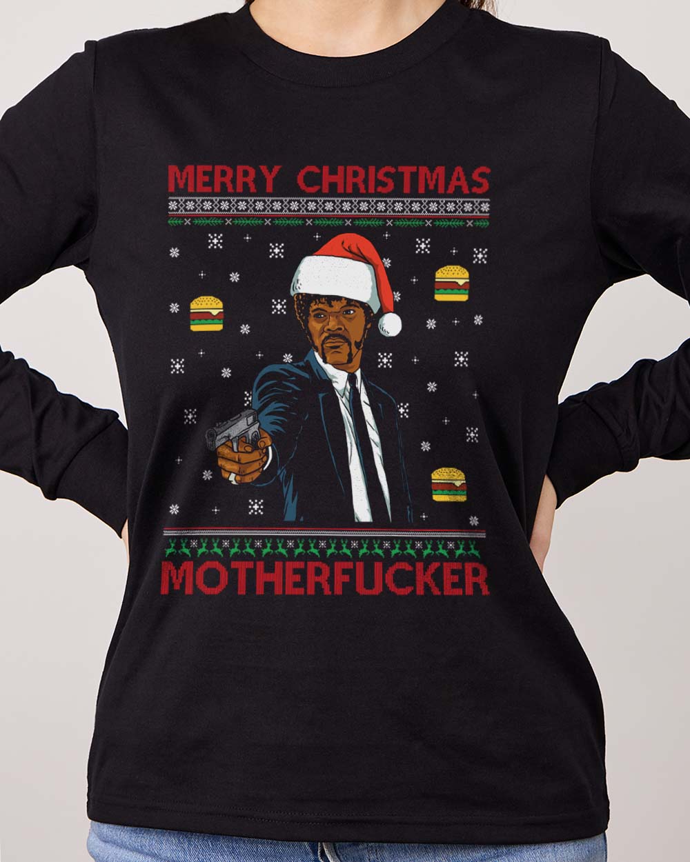 Merry Christmas Motherfucker Long Sleeve Australia Online Black