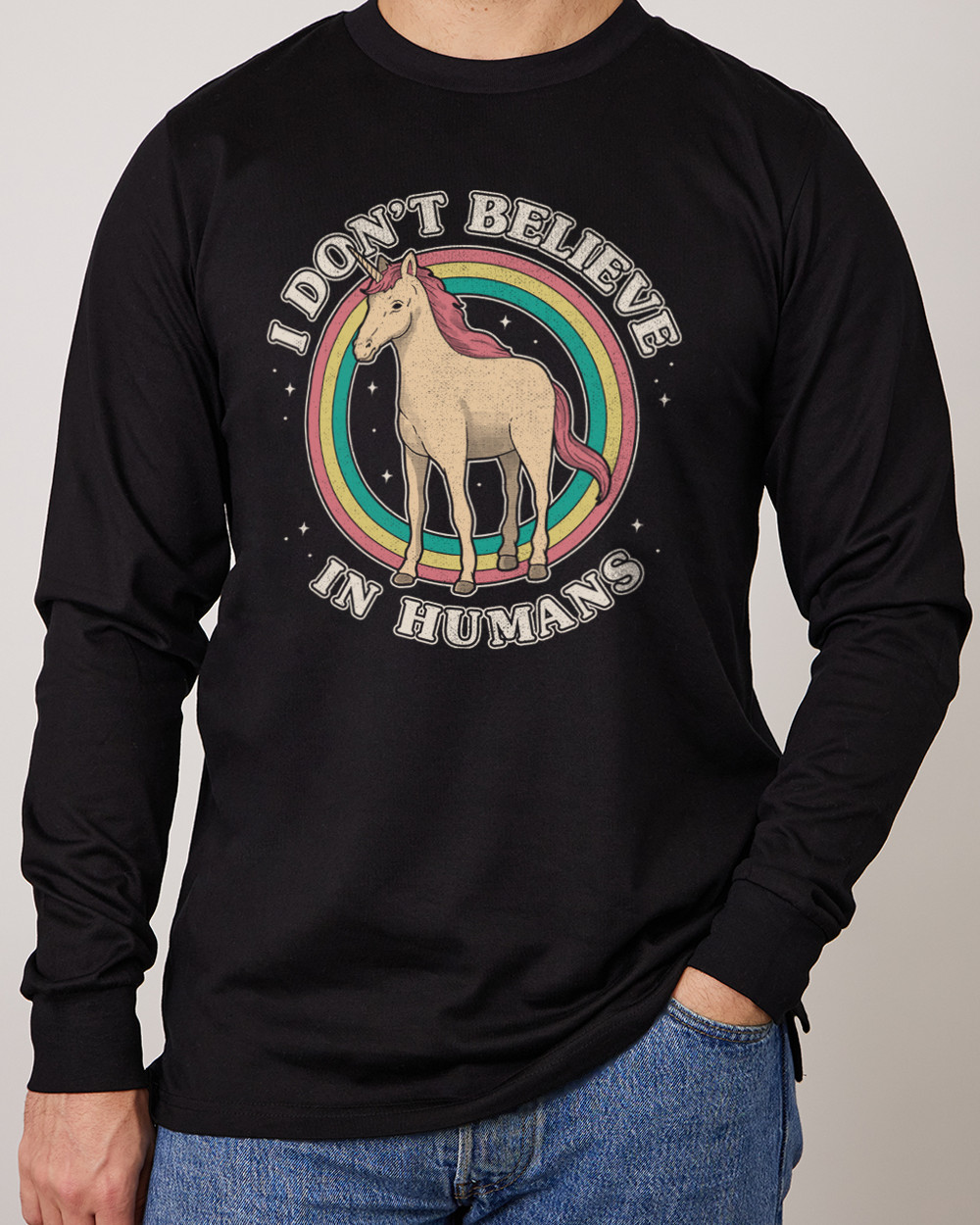 I Don't Believe In Humans Long Sleeve Black