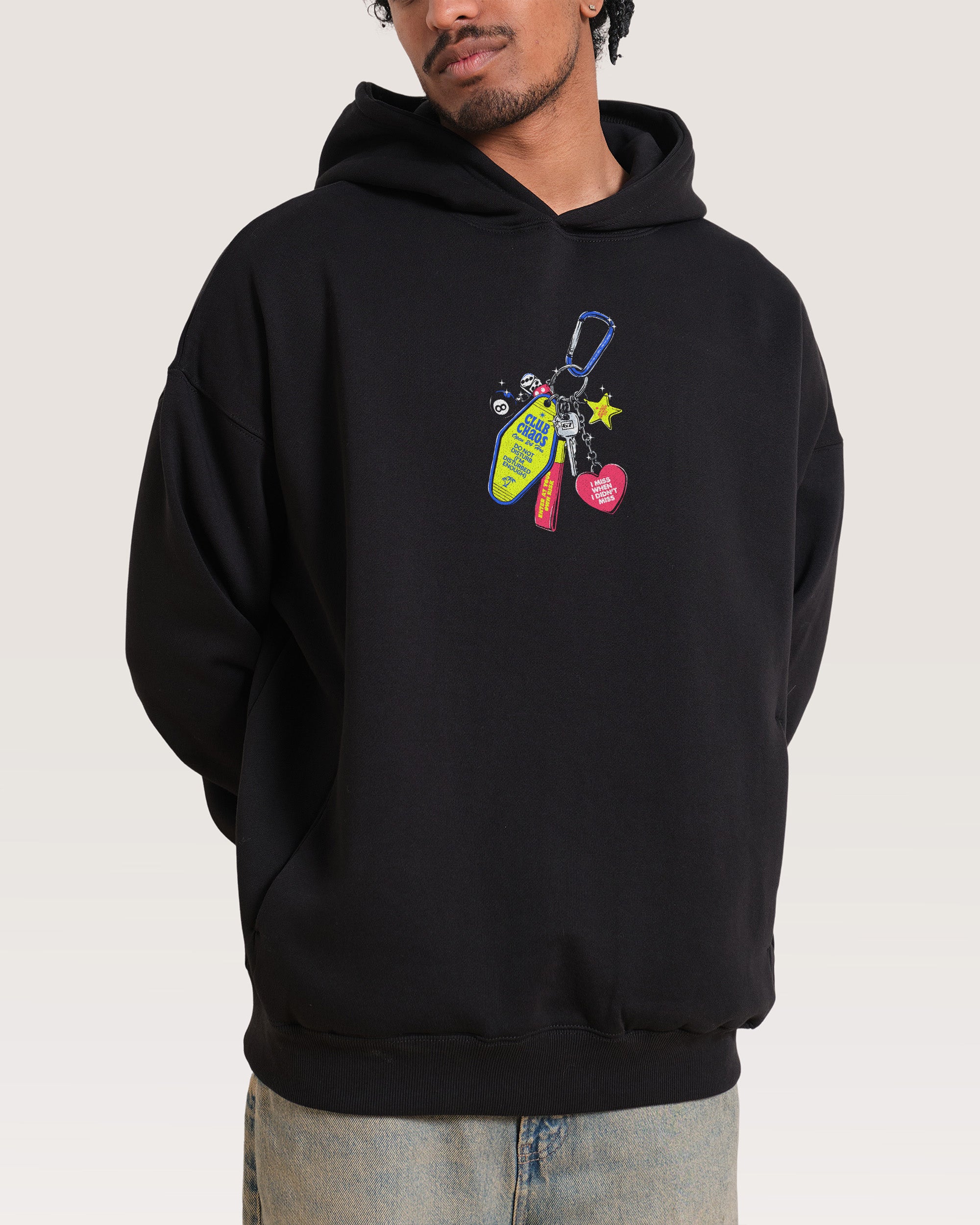 Club Chaos Key Chain Black Hoodie