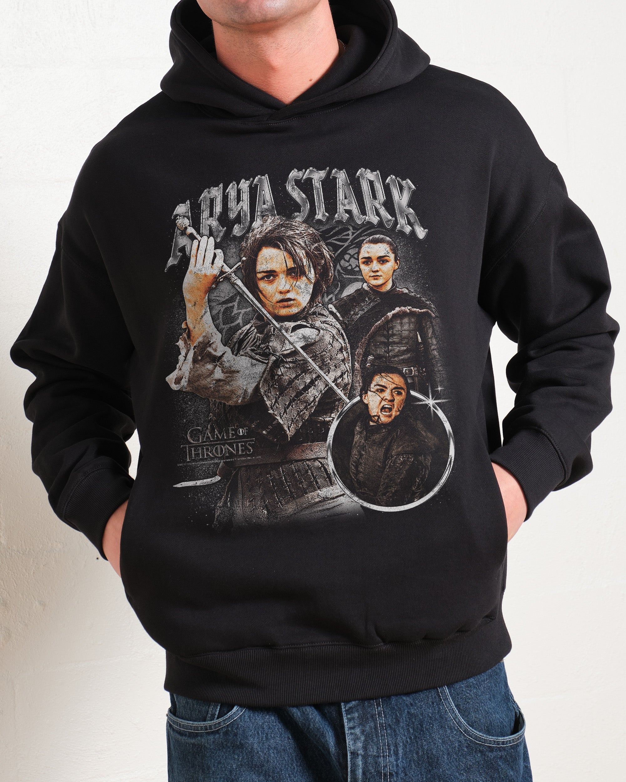 Vintage Arya Stark Hoodie Official Game of Thrones Merch UK