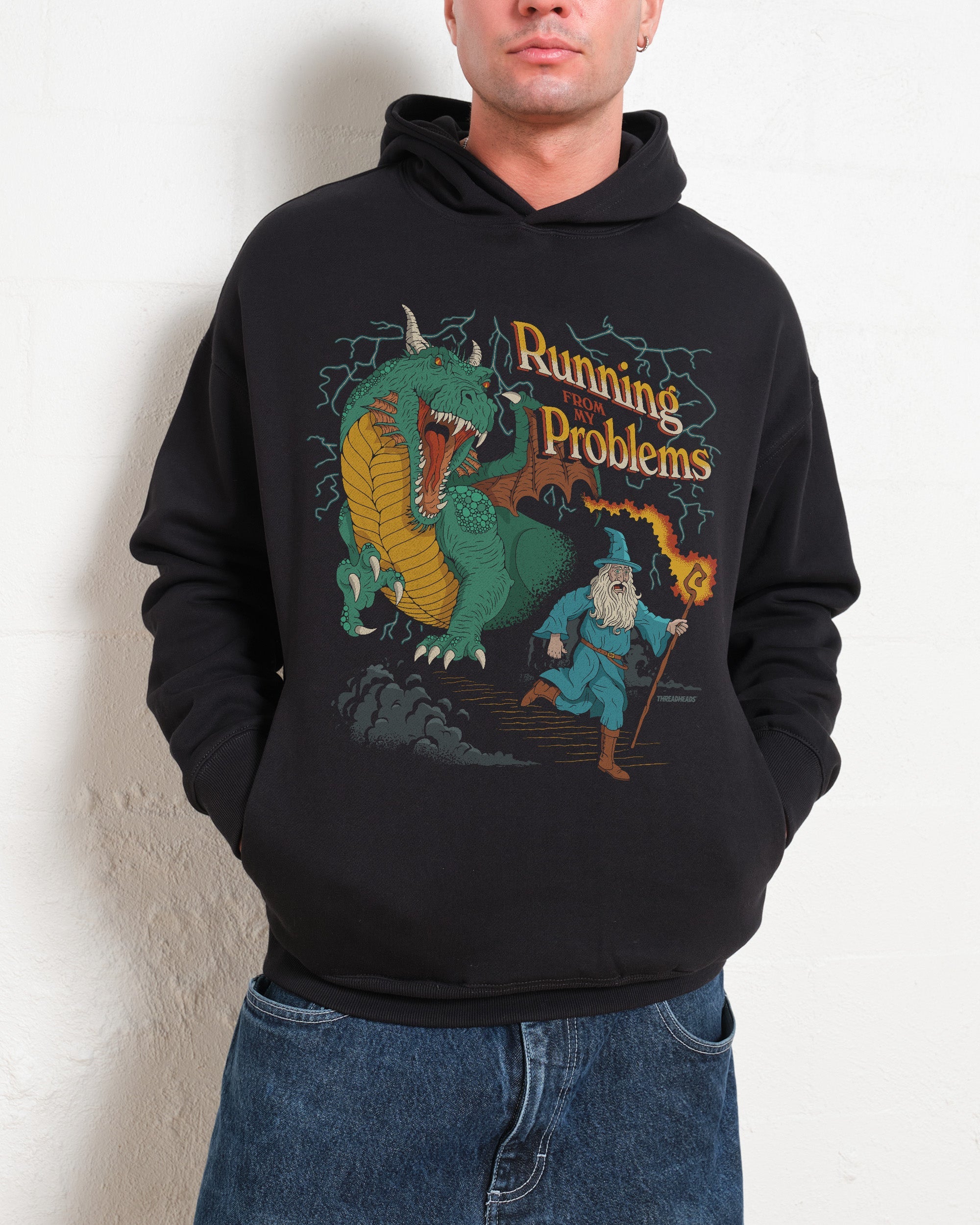 Running From My Problems Dragon  Hoodie