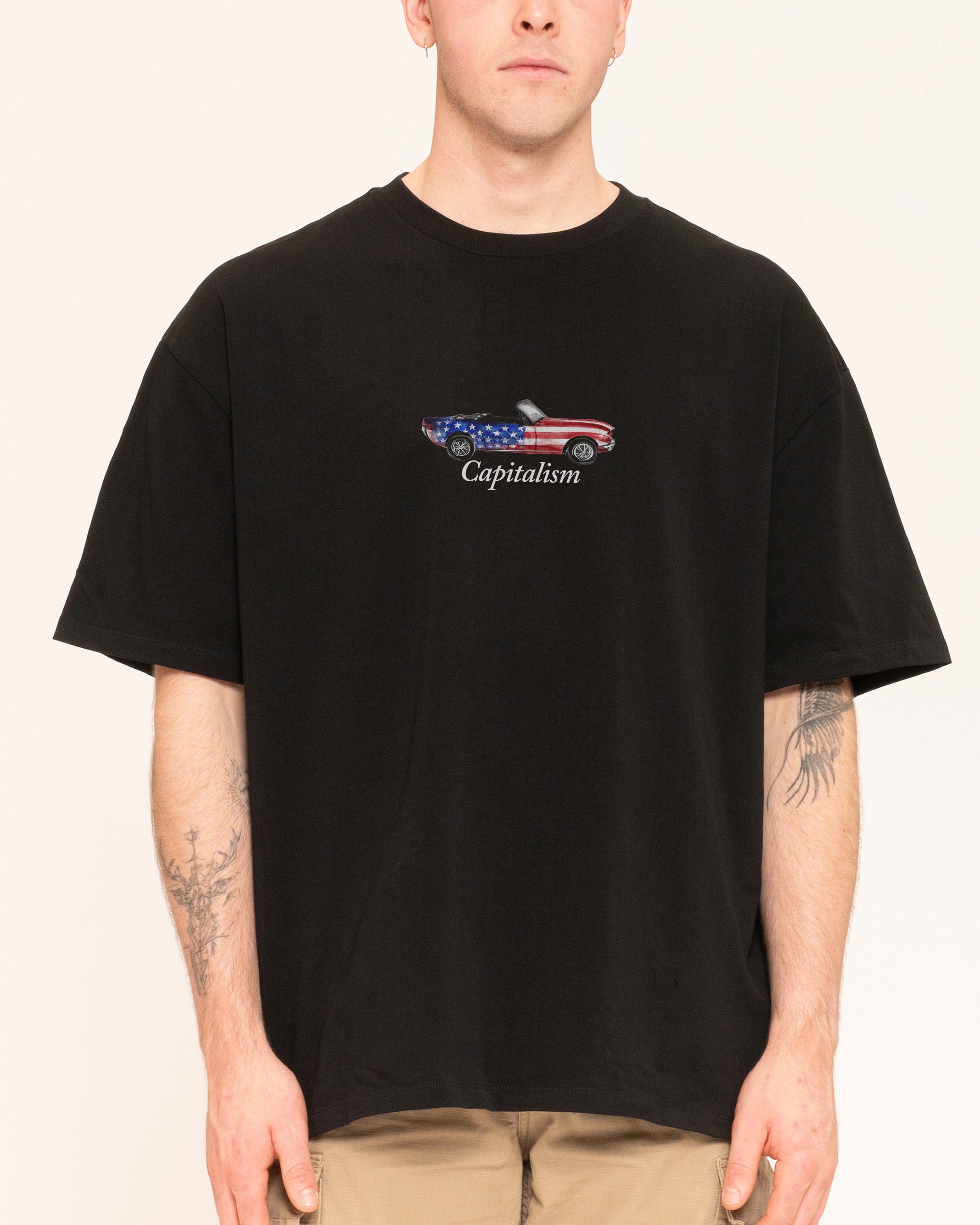Capitalism Black Oversized Tee